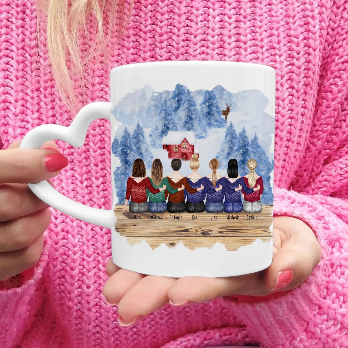 Personalisierte Tasse für Beste Freundinnen (7 Freundinnen) - Weihnachtstasse