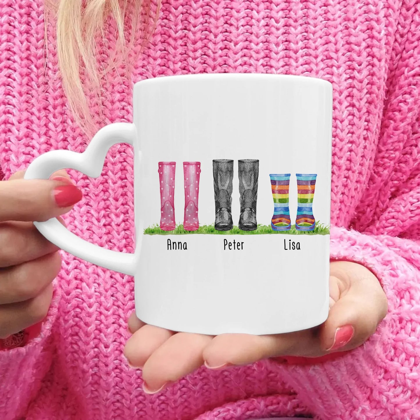 Personalisierte Gummistiefel Tasse (2-6 Personen)