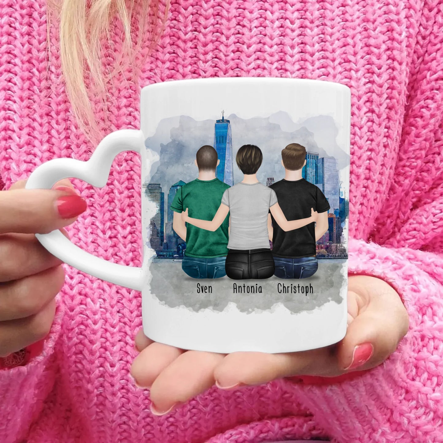 Personalisierte Tasse mit Mutter/Sohn (2 Söhne)