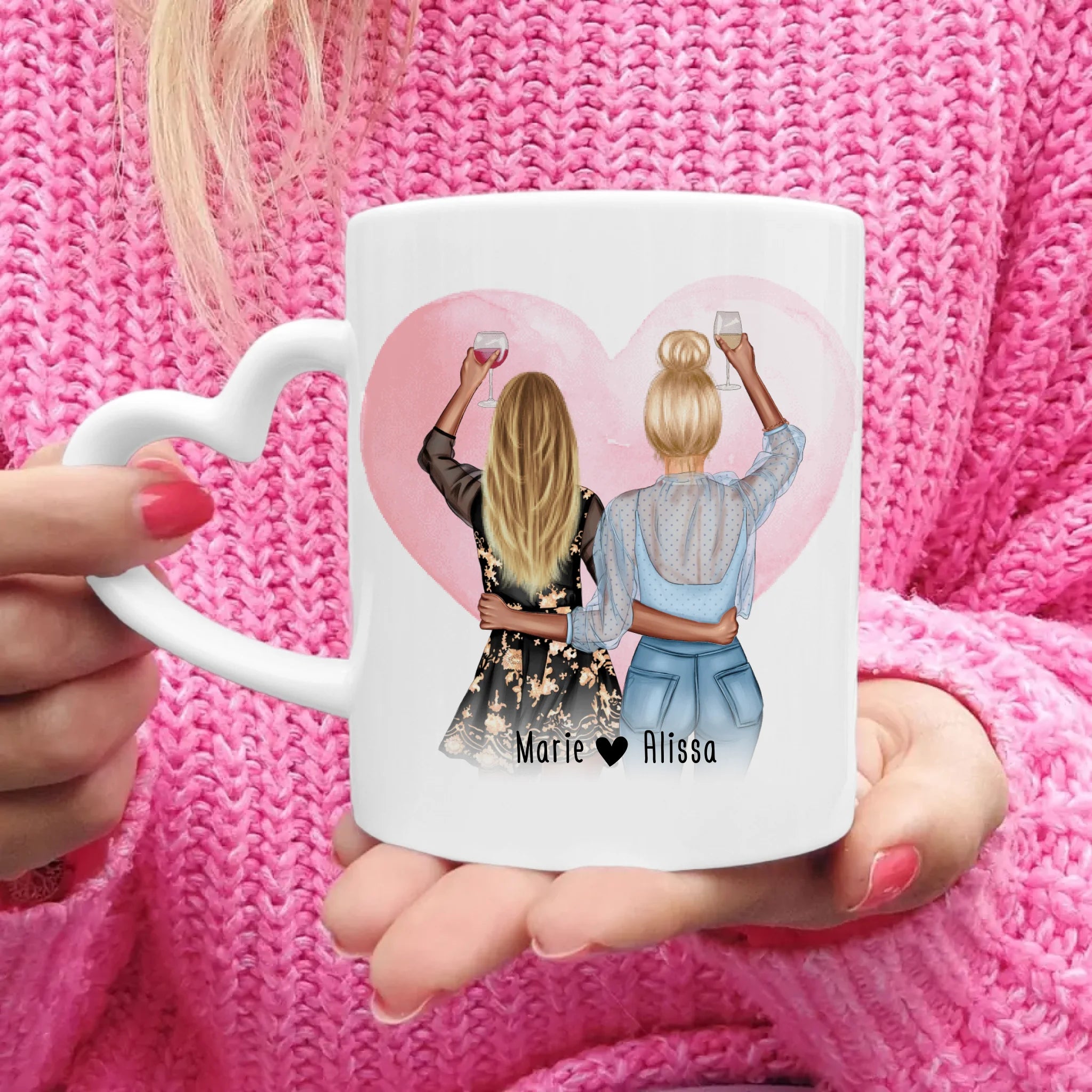 Personalisierte Tasse Beste Freundin (2 Freundinnen)