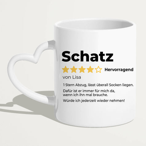 Personalisierte Tasse - Bewertung für Partner