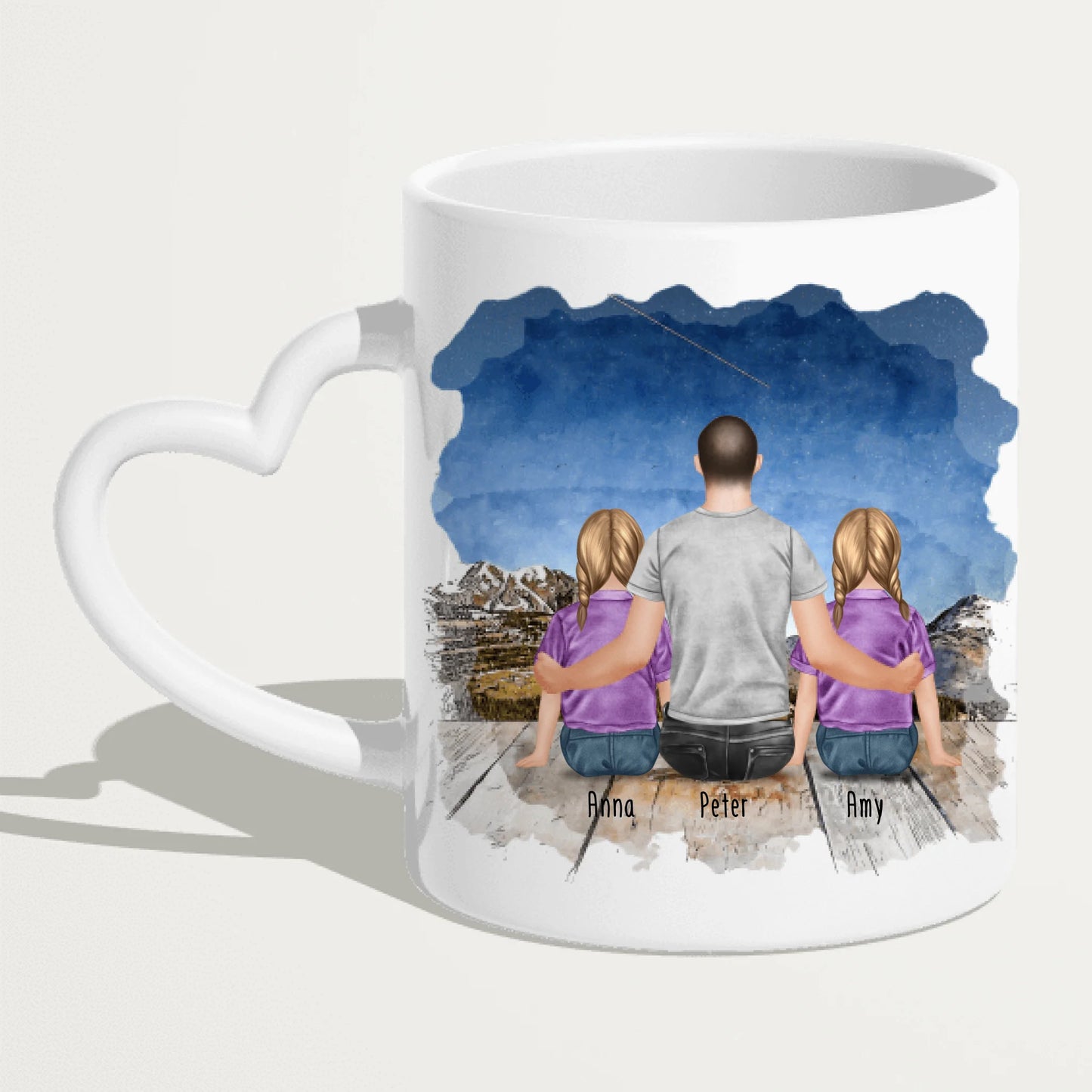 Personalisierte Tasse - Bester Pate (2 Kinder + 1 Mann)