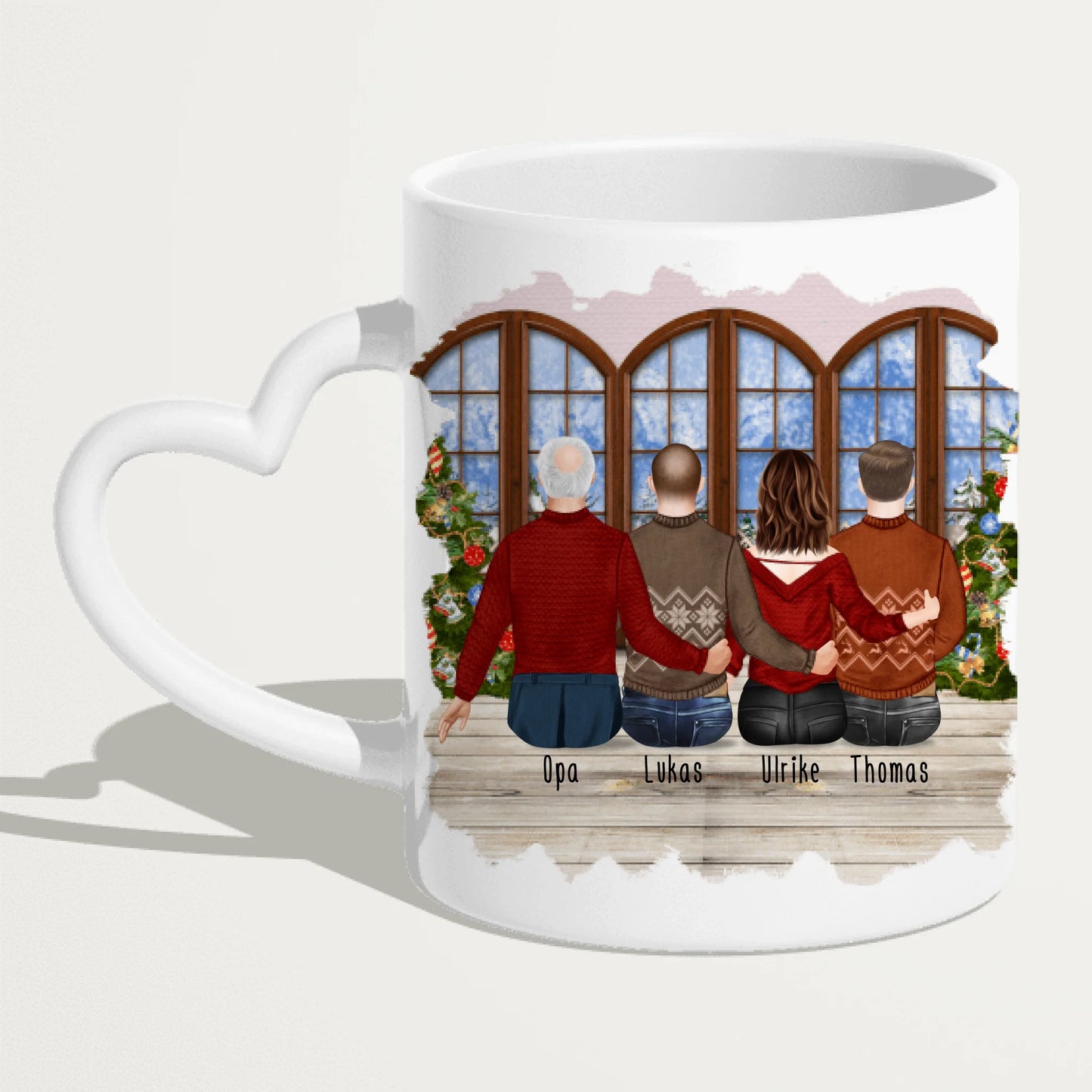 Personalisierte Tasse für Opa (1 Frau + 2 Männer + 1 Opa) - Weihnachtstasse