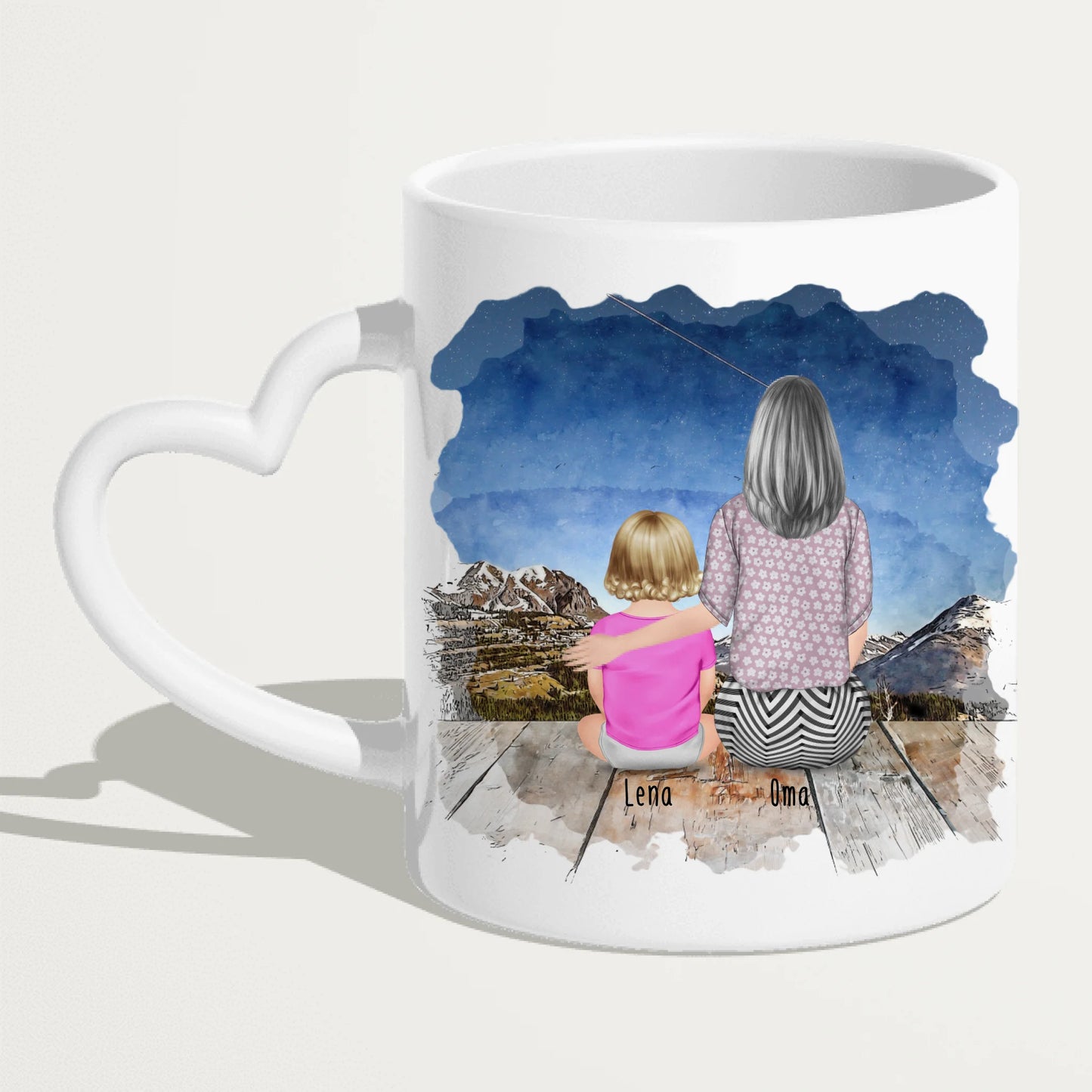 Personalisierte Tasse für Oma (1 Baby + 1 Oma)