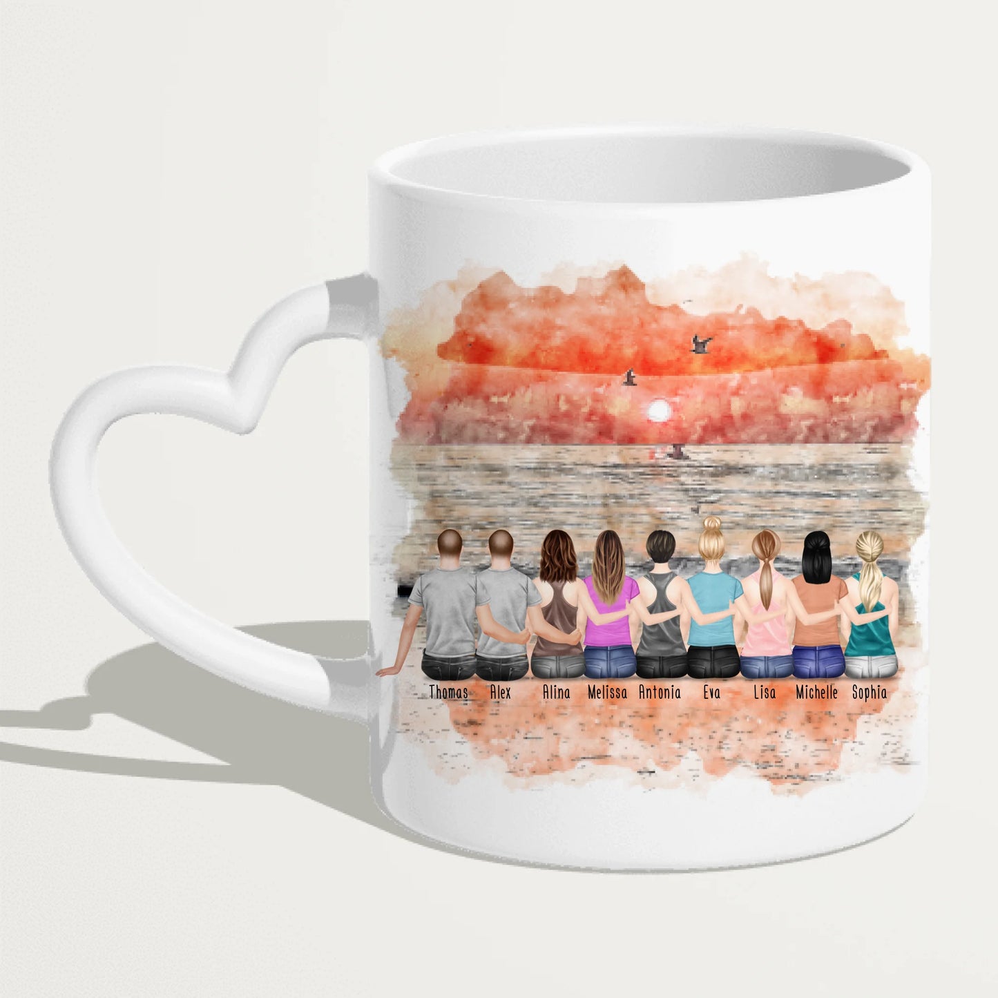 Personalisierte Tasse - Beste Freunde (7 Frauen + 2 Männer)