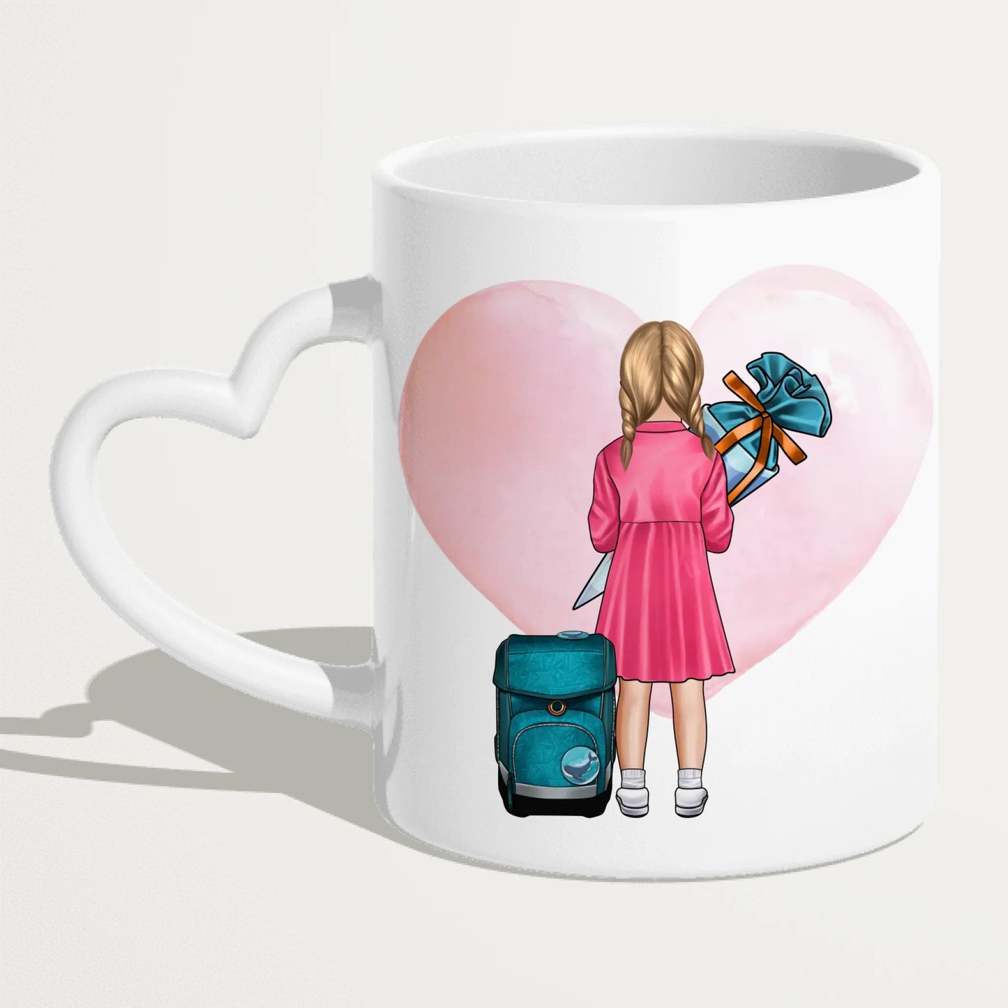 Personalisierte Tasse - Geschenk zur Einschulung (1 Mädchen)