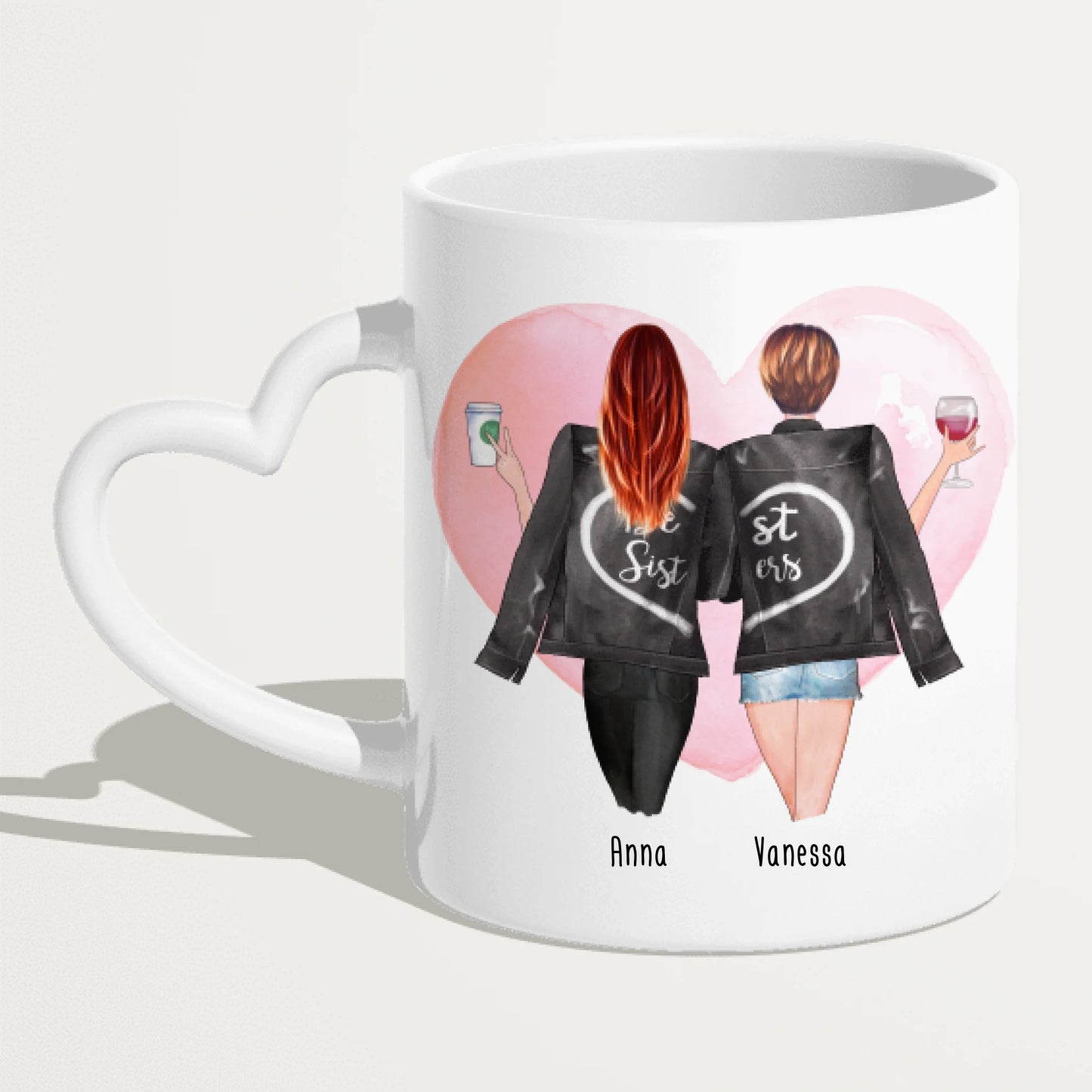 Personalisierte Beste Schwestern Tasse mit Jacke