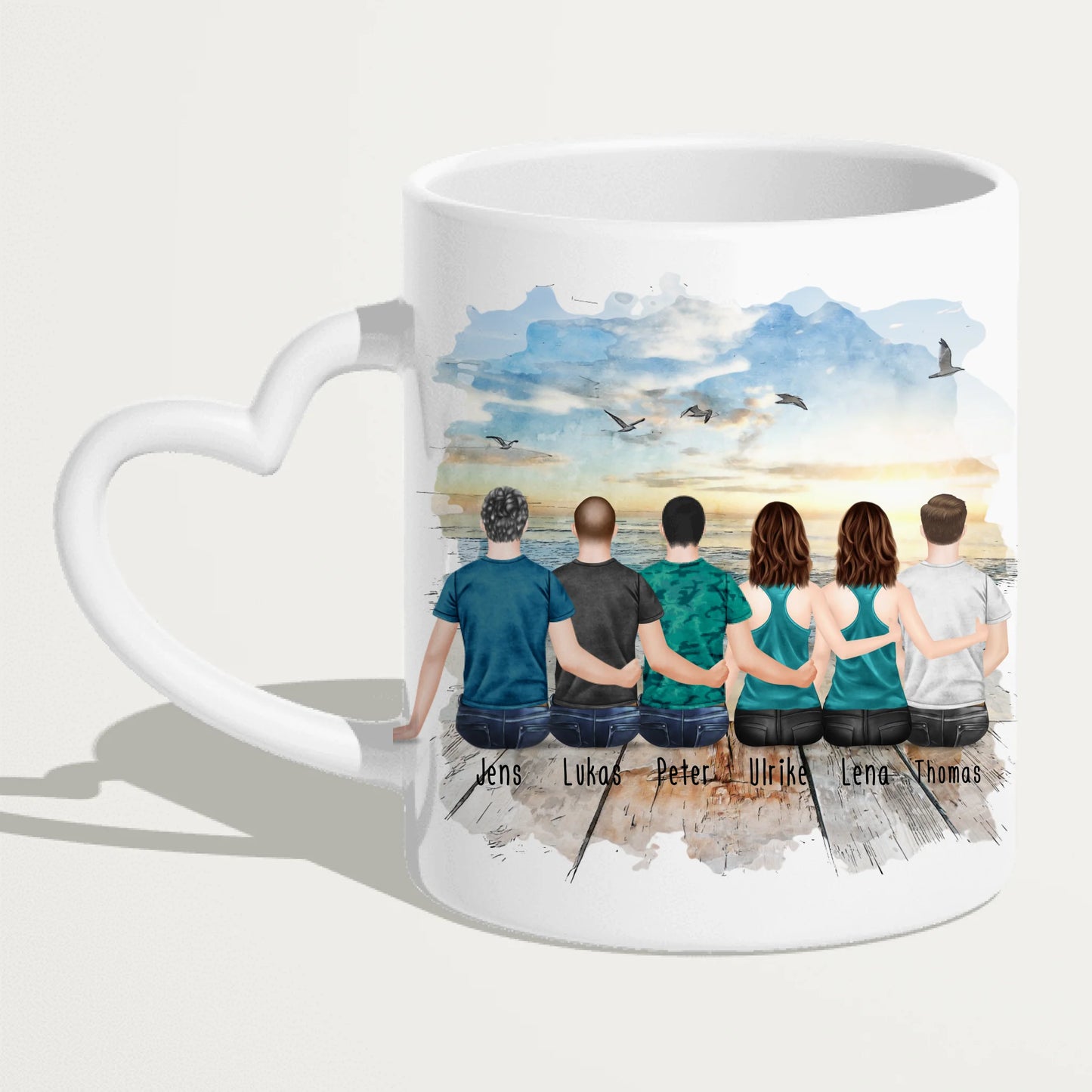 Personalisierte Tasse Kollegen (2 Frauen + 4 Männer) - Abschiedsgeschenk