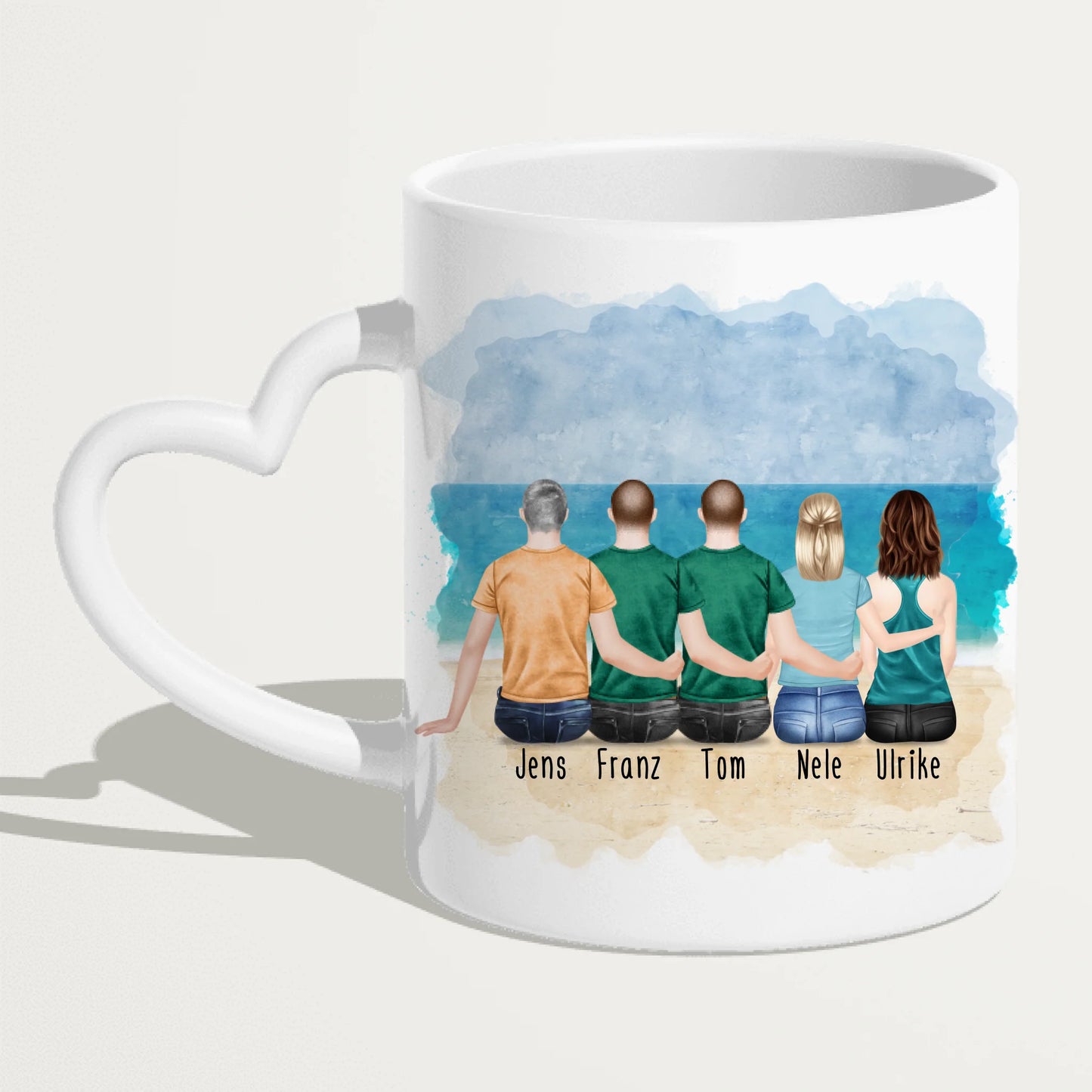 Personalisierte Tasse - 2 Frauen + 3 Männer