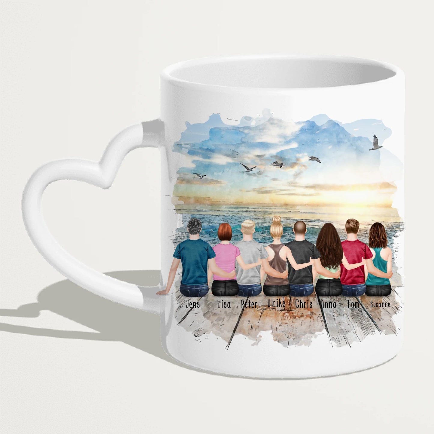 Personalisierte Tasse Kollegen (4 Frauen + 4 Männer) - Abschiedsgeschenk