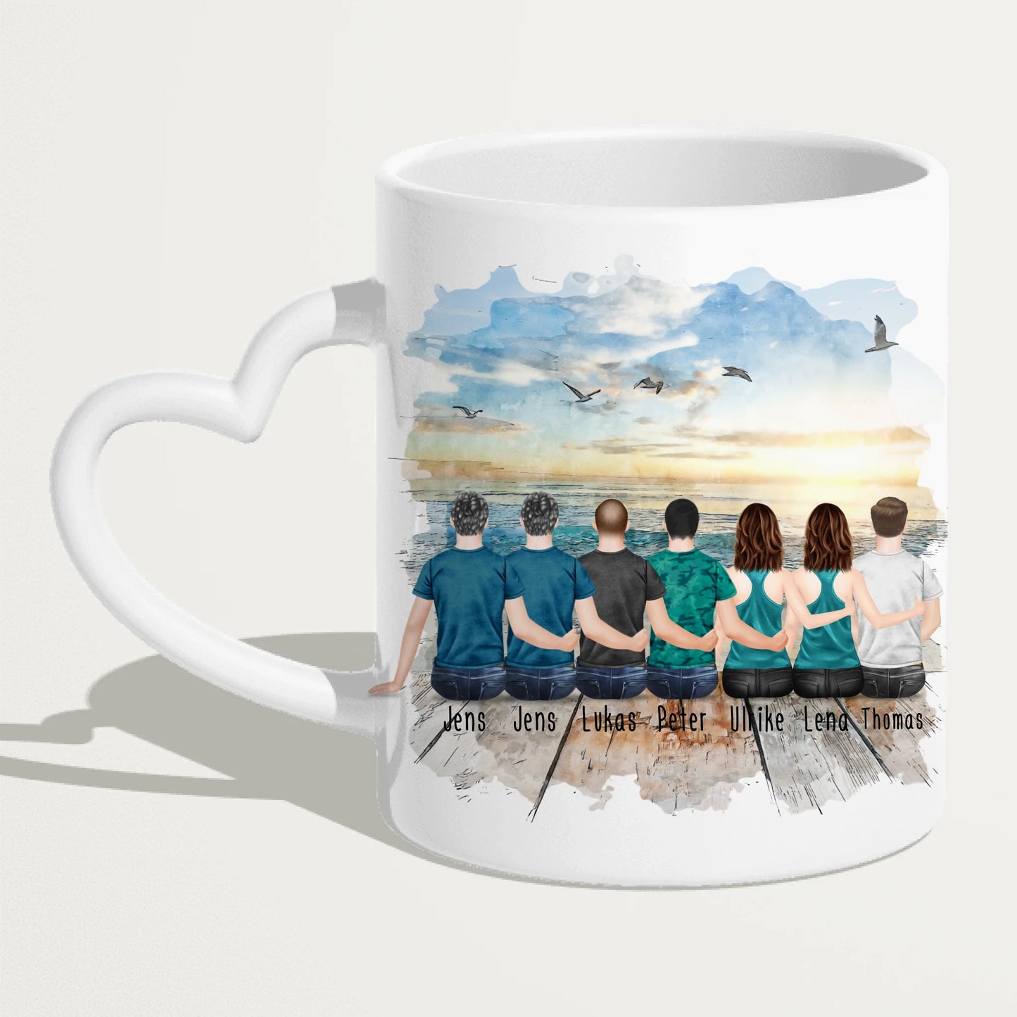 Personalisierte Tasse - Beste Freunde - 2 Frauen + 5 Männer