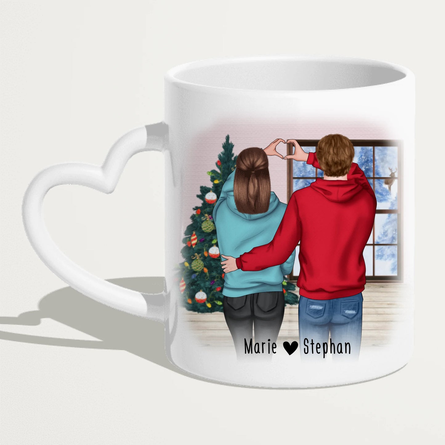 Personalisierte Tasse - Paar/Pärchen (stehend) - Weihnachtstasse