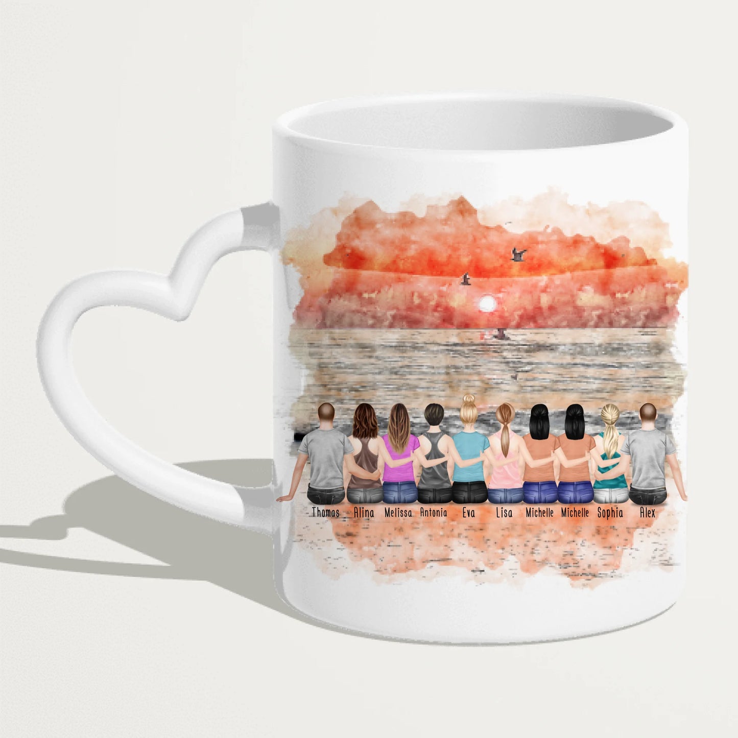 Personalisierte Tasse Beste Freunde (8 Frauen + 2 Männer)