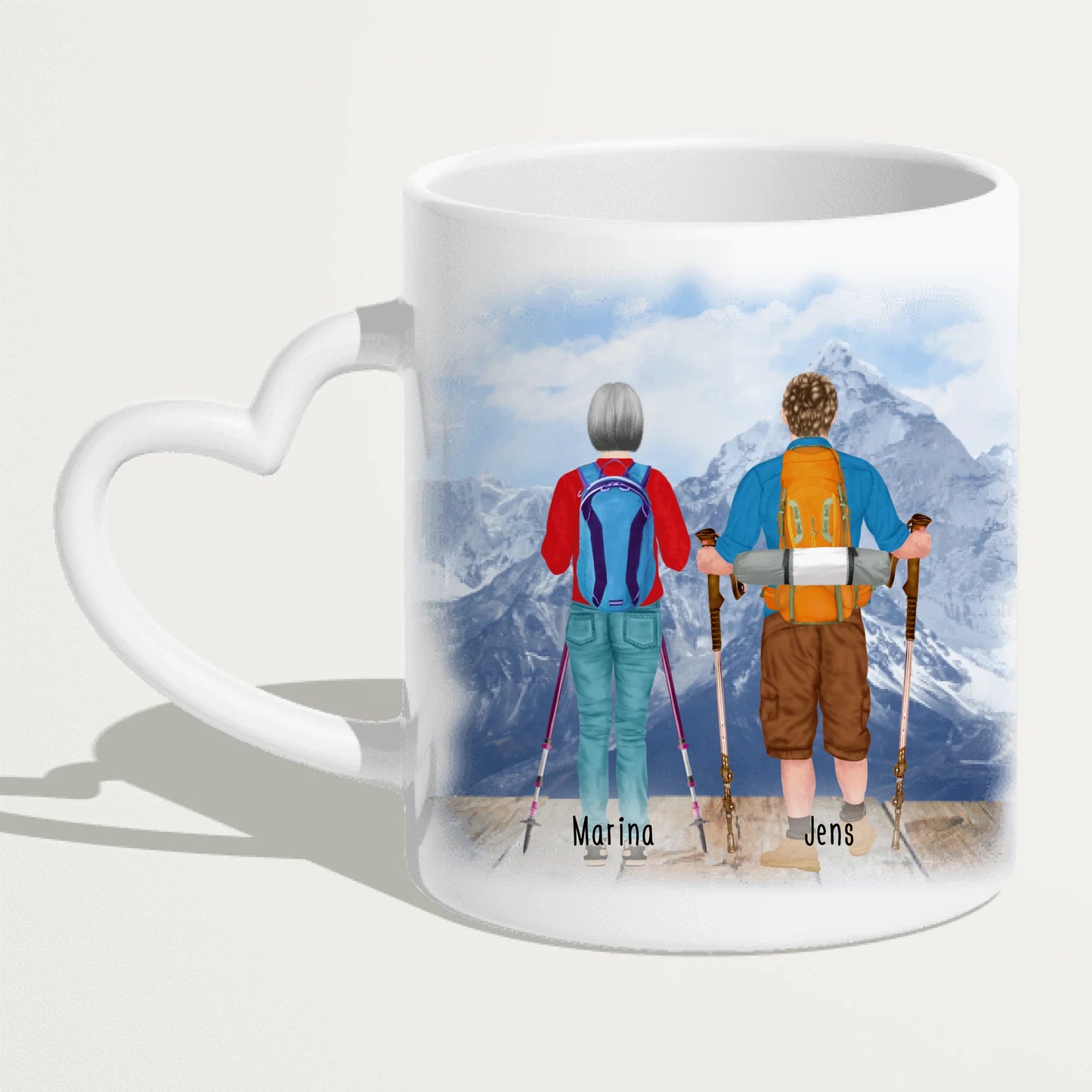 Personalisierte Tasse mit 2 Wanderern