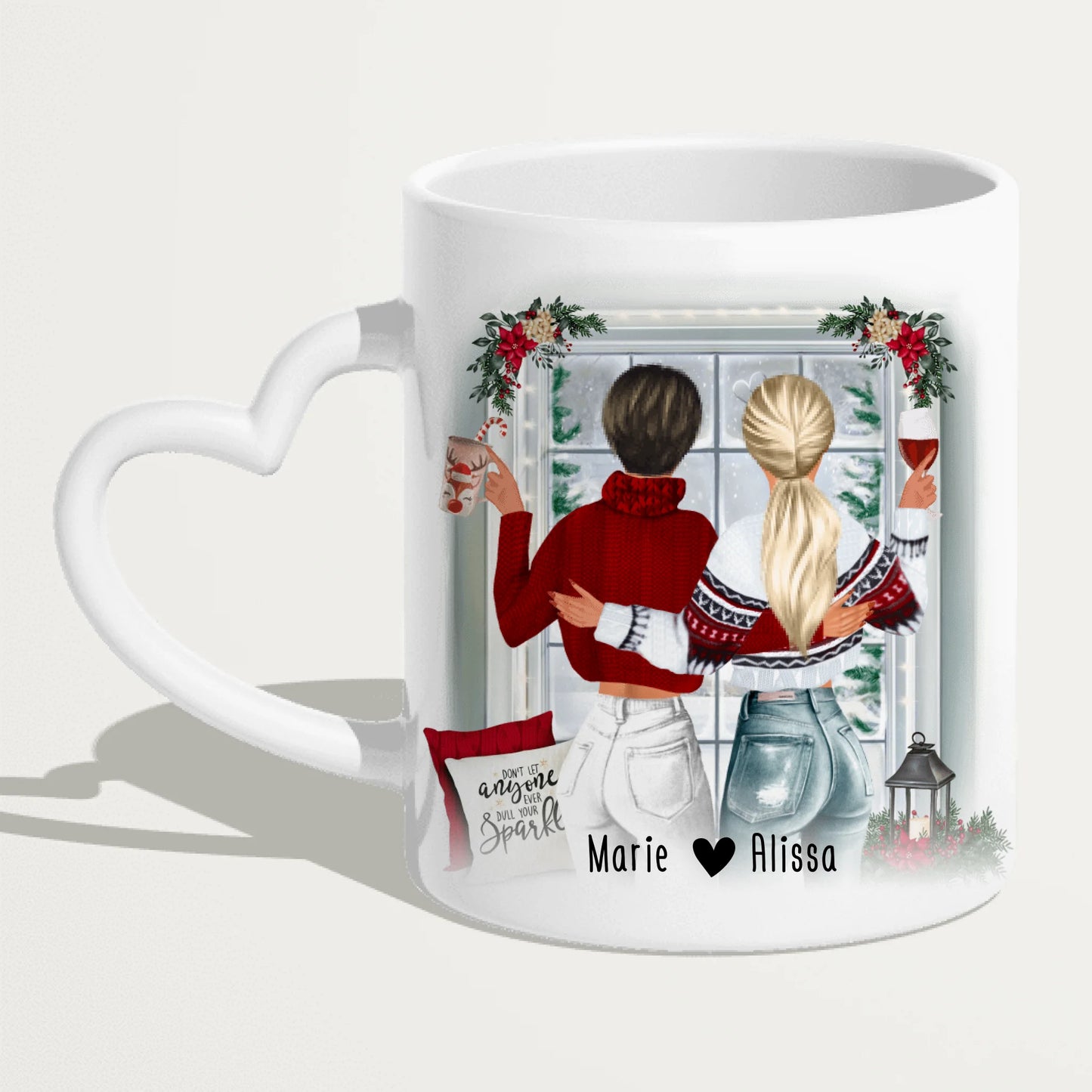 Personalisierte Tasse Beste Schwestern (2 Schwestern) - Weihnachtstasse