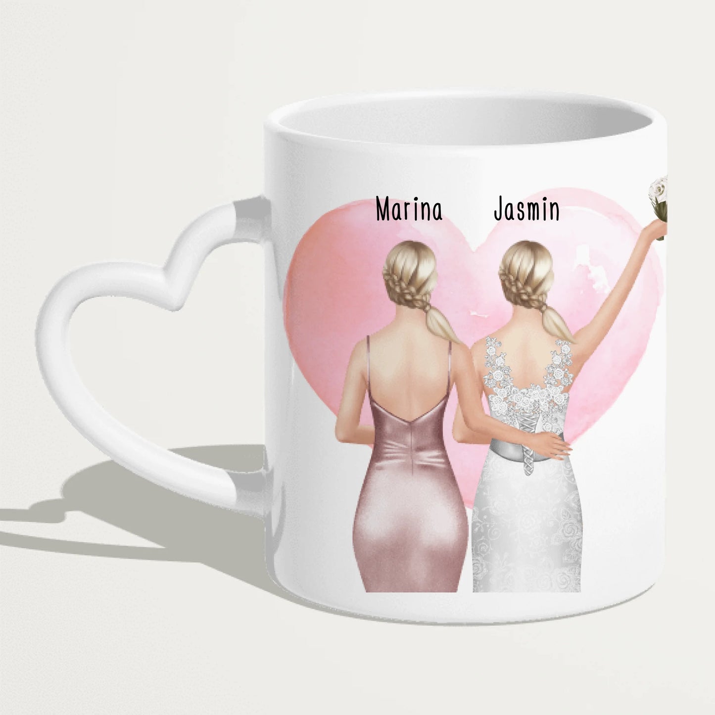 Personalisierte Tasse mit Trauzeugin und Braut - Hochzeitsgeschenk - Trauzeugin Geschenk