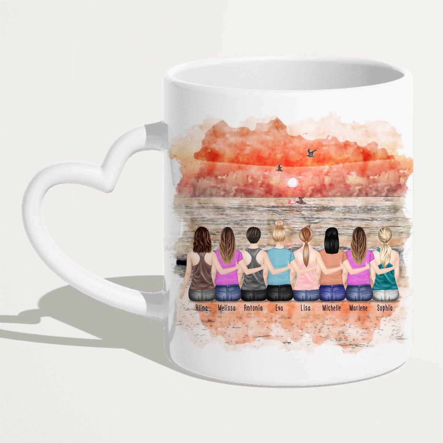 Personalisierte Tasse Kollegen (8 Frauen) - Abschiedsgeschenk