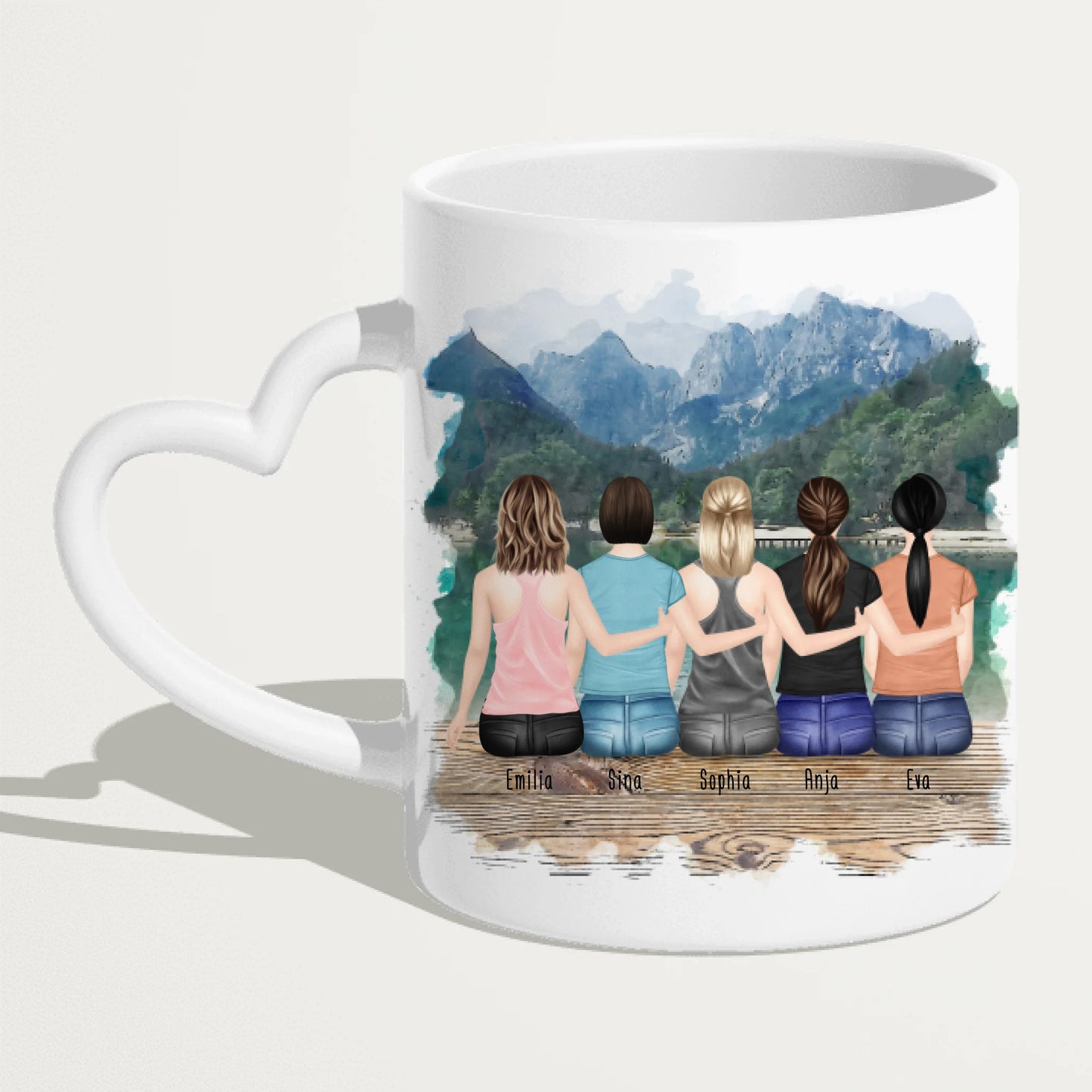 Personalisierte Tasse Kollegen (5 Frauen) - Abschiedsgeschenk