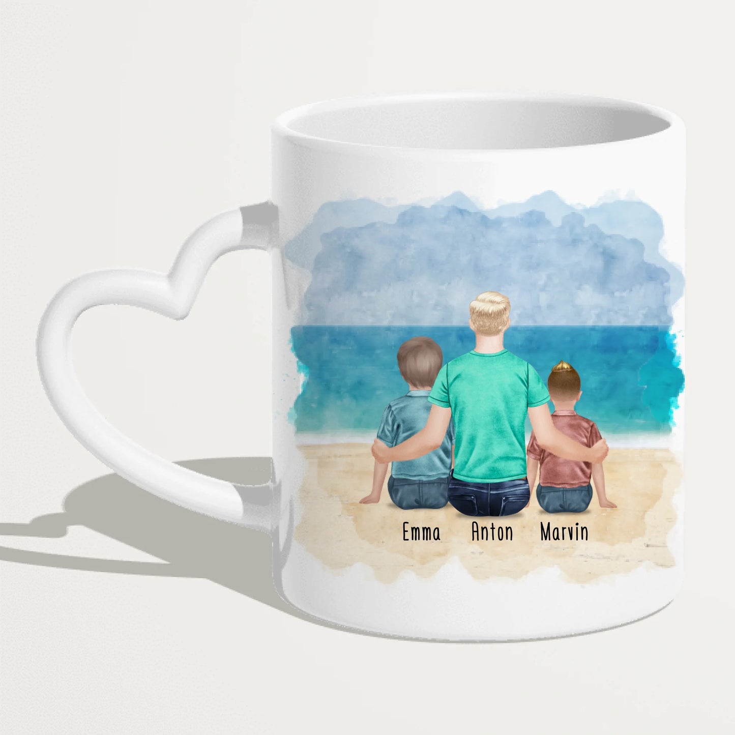 Personalisierte Tasse - 1 Teenager (m) + 1 Kind (m/w) + 1 Kleinkind (m/w)