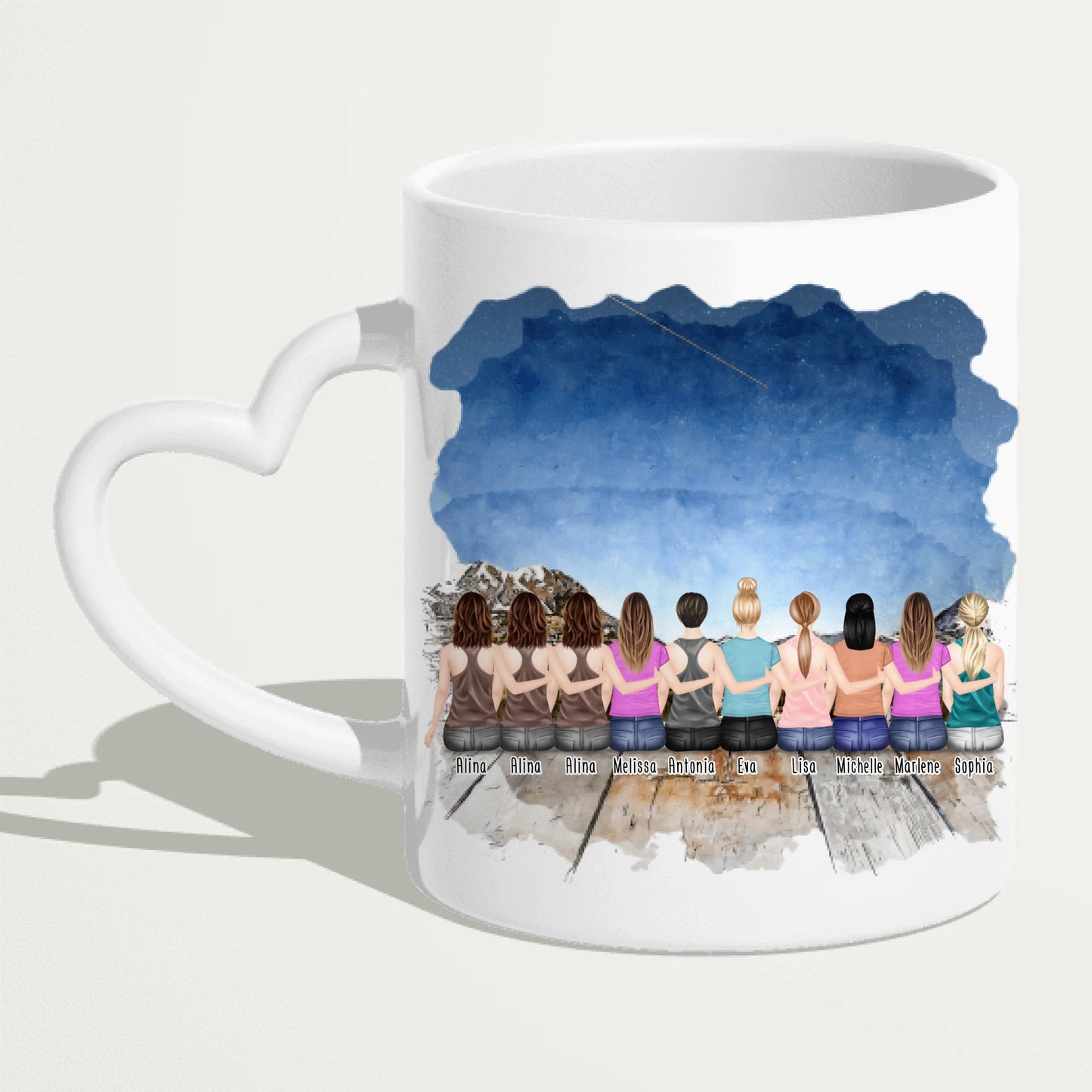 Personalisierte Tasse für Beste Freundinnen (10 Freundinnen)