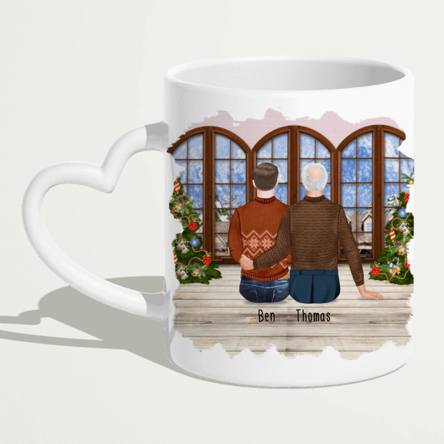 Personalisierte Tasse für Opa (1 Mann + 1 Opa) - Weihnachtstasse