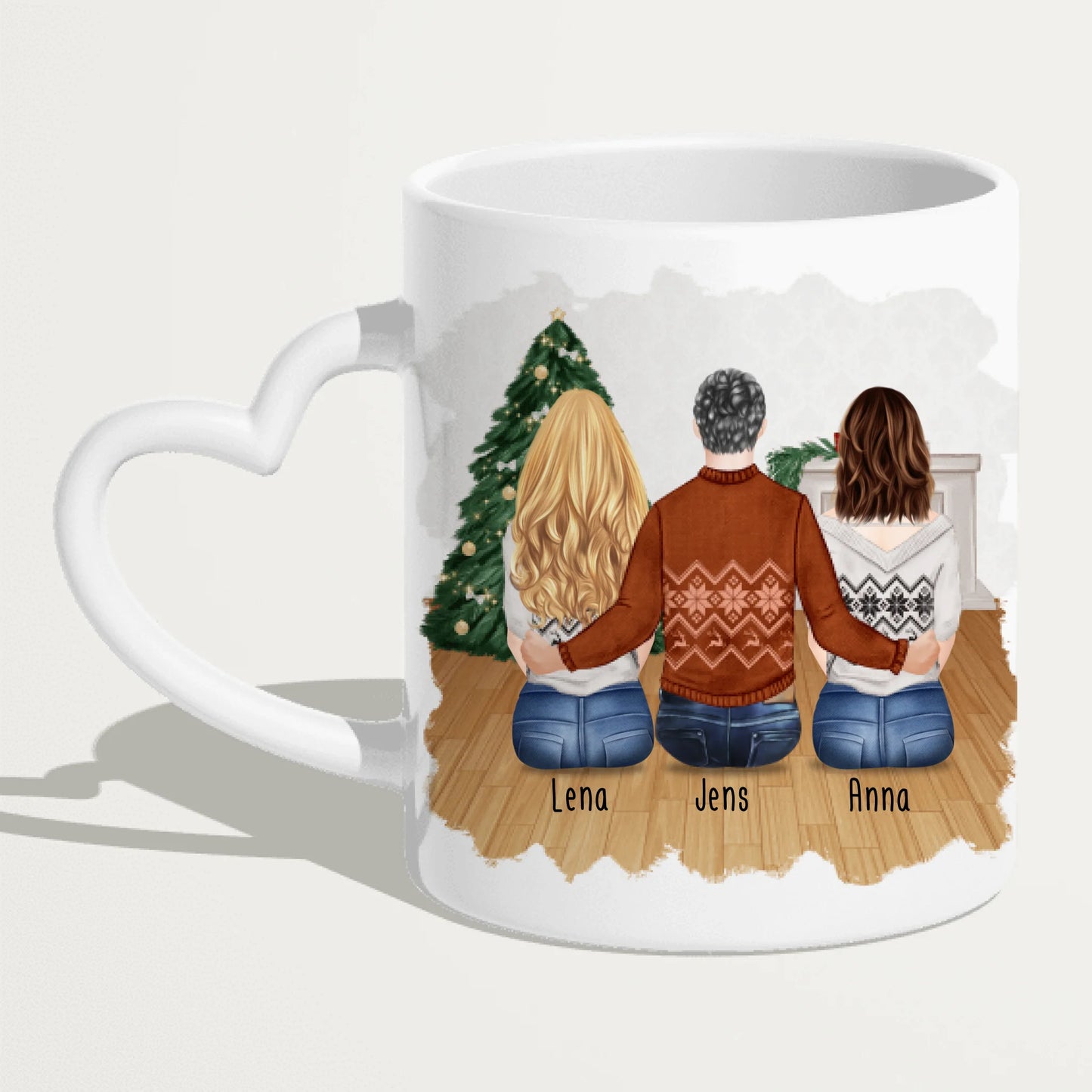 Personalisierte Tasse - Beste Freunde (2 Frauen + 1 Mann) - Weihnachtstasse