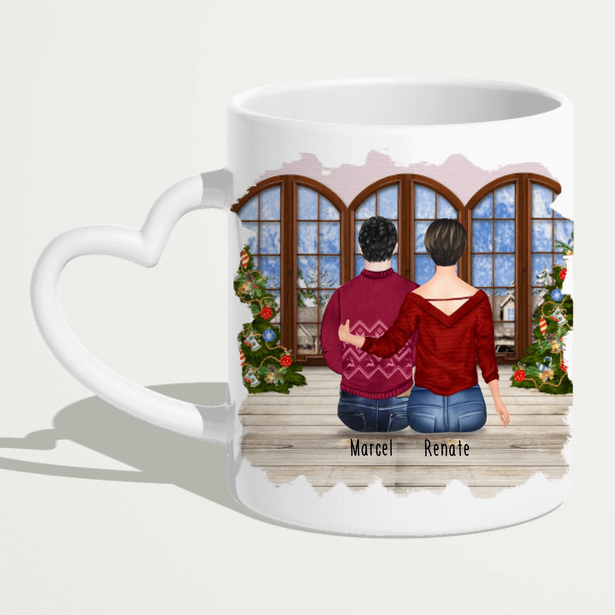 Personalisierte Tasse mit Mutter/Sohn (1 Sohn) - Weihnachtstasse