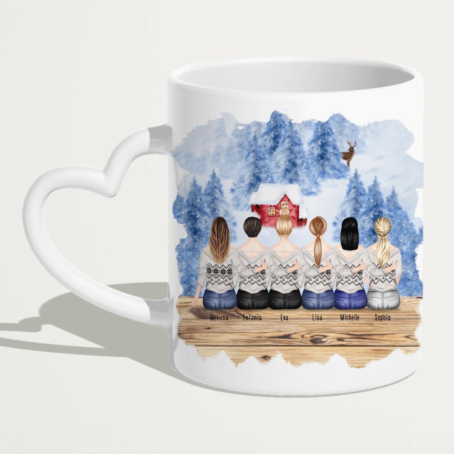 Personalisierte Tasse für Beste Freundinnen (6 Freundinnen) - Weihnachtstasse