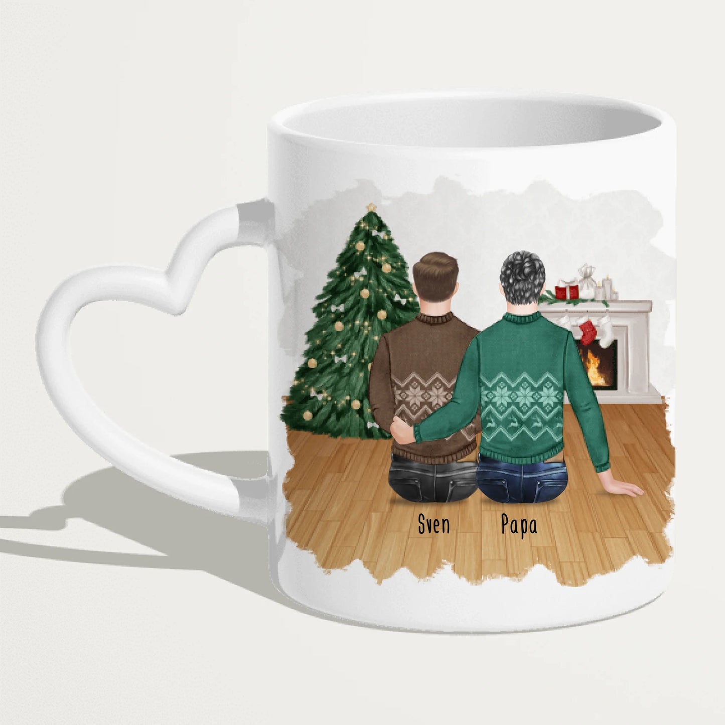 Personalisierte Tasse mit Vater/Sohn (1 Sohn) - Weihnachtstasse