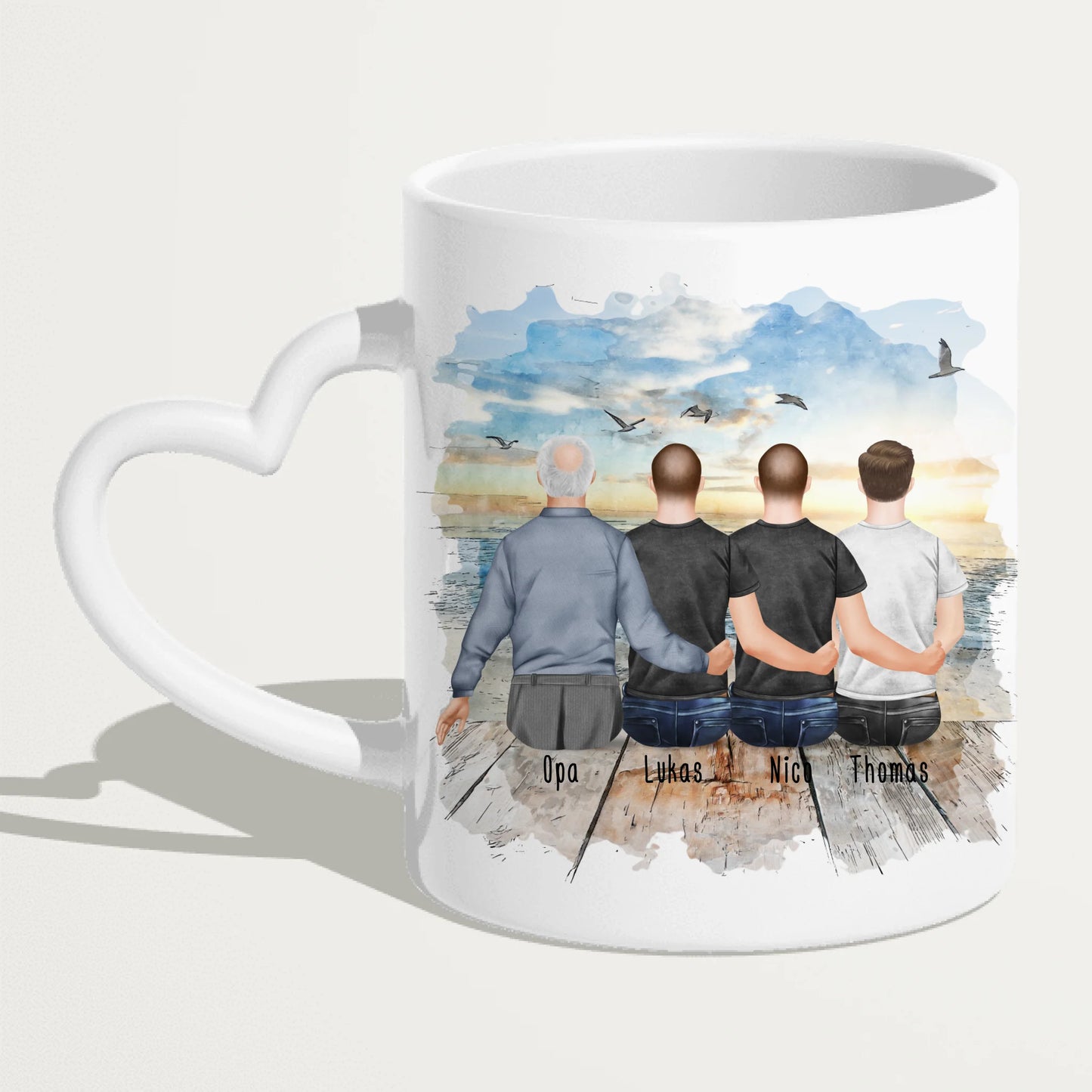 Personalisierte Tasse für Opa (3 Männer + 1 Opa)