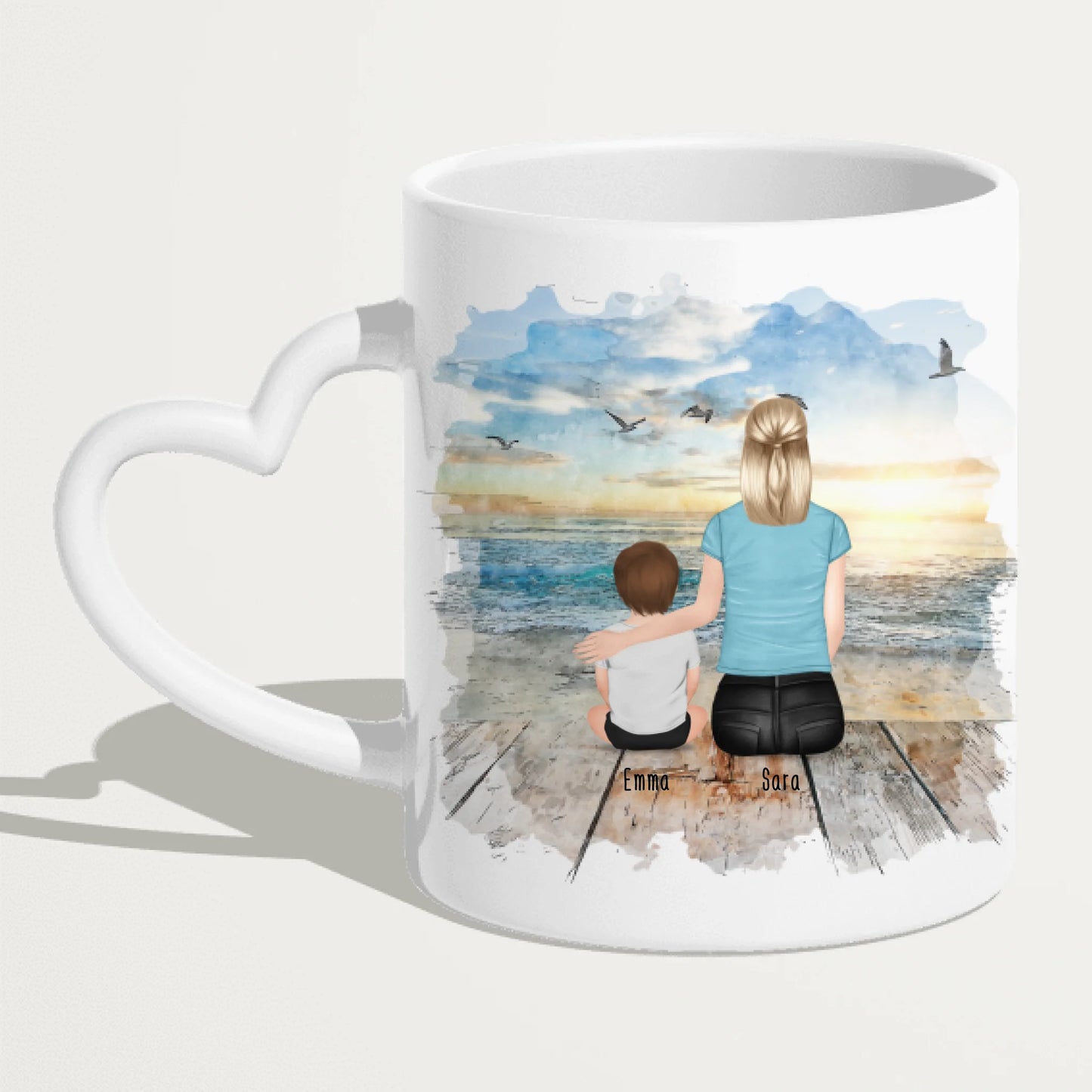 Personalisierte Tasse mit Mutter/Kind (1 Kind/Baby)