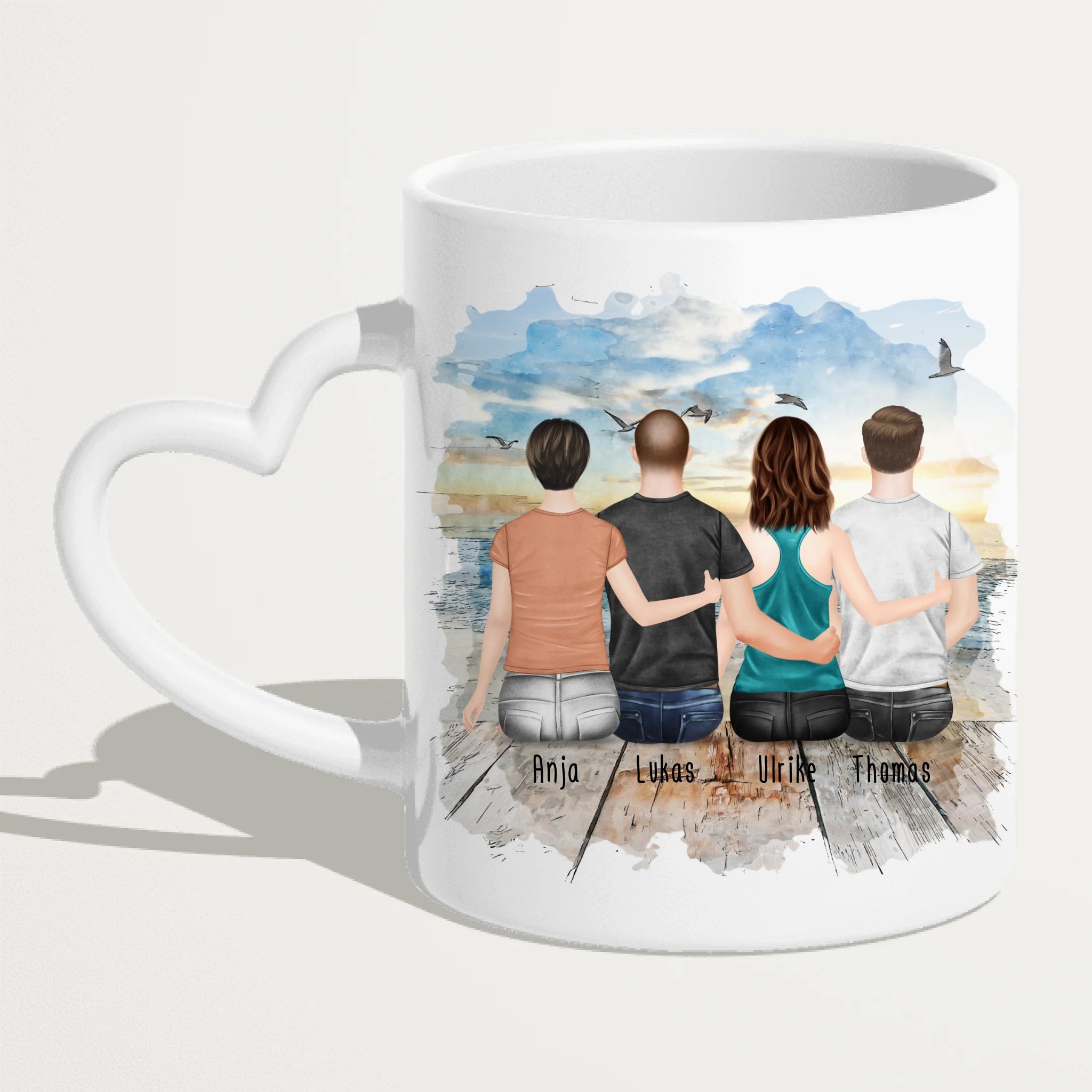 Personalisierte Tasse mit Mutter/Tochter/Sohn (1 Tochter + 2 Söhne)