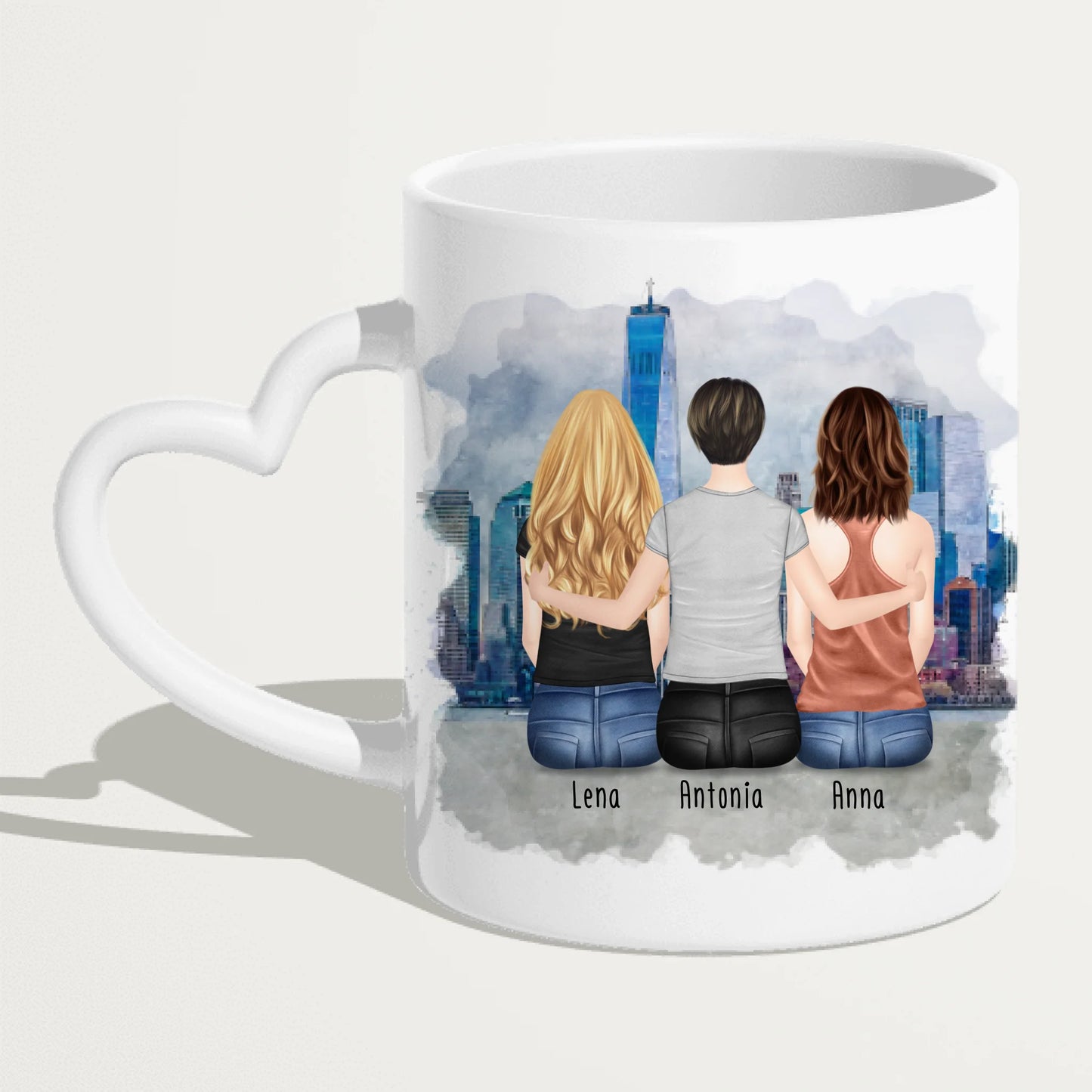 Personalisierte Tasse mit Mutter/Tochter (2 Töchter)