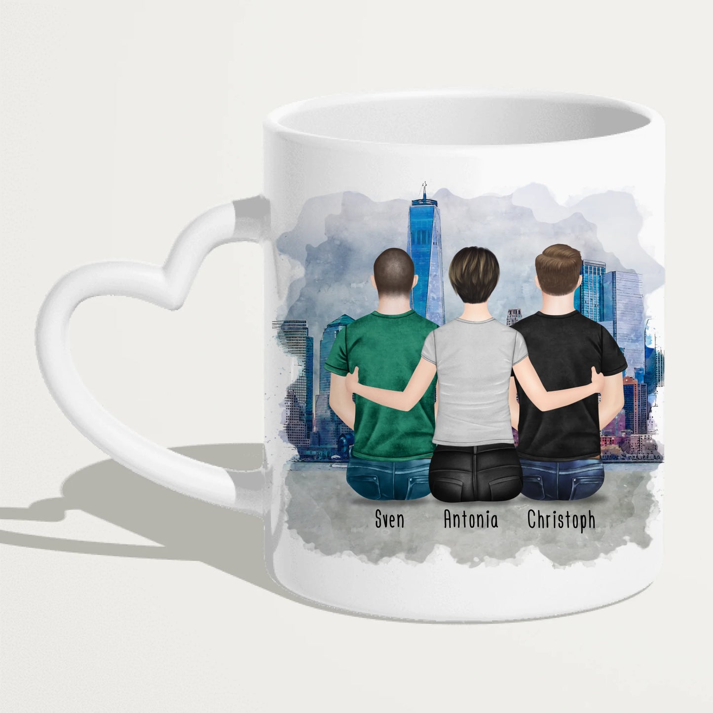 Personalisierte Tasse mit Mutter/Sohn (2 Söhne)