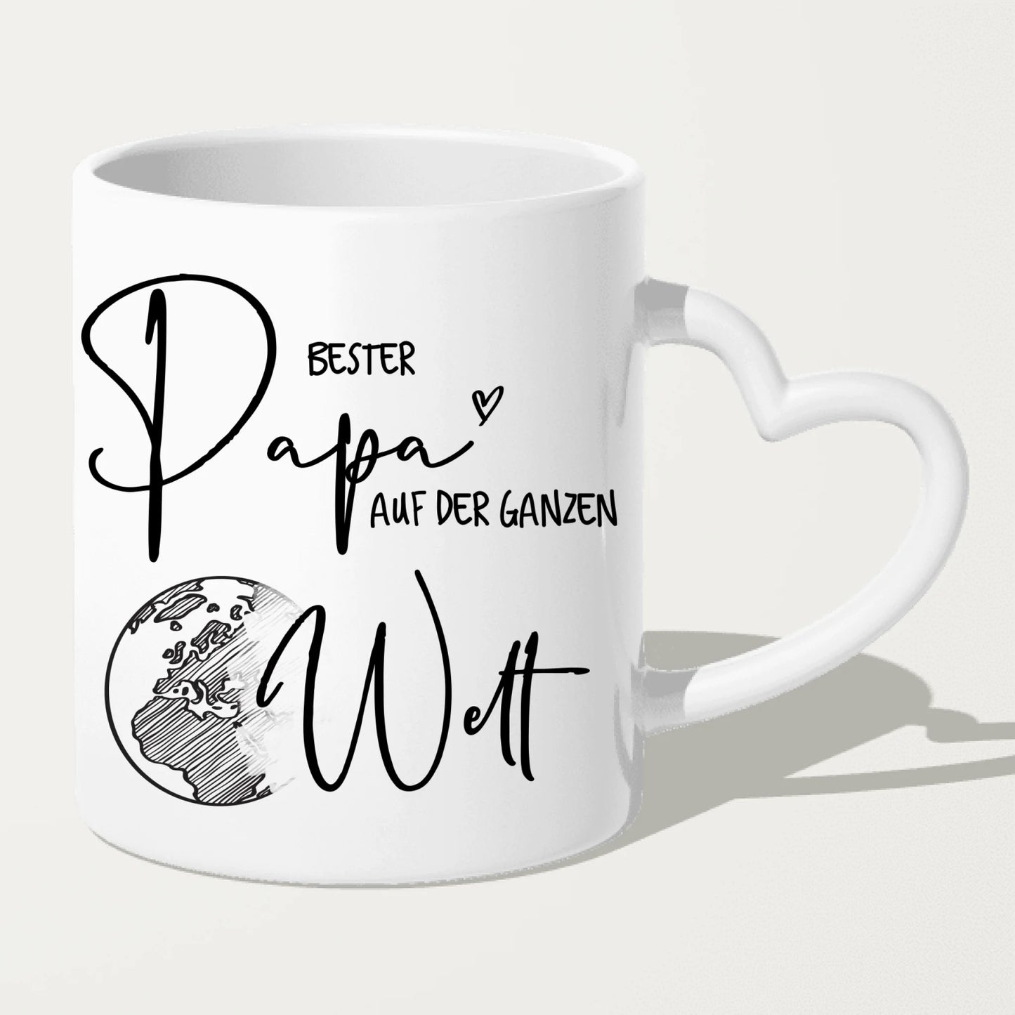 Personalisierte Tasse mit Papa + Tochter (stehend)