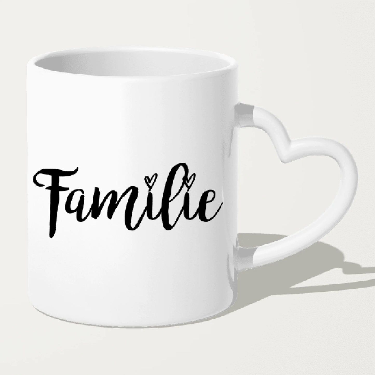 Personalisierte Tasse mit Familie + 2 Katzen (1 Baby) (Version 2)