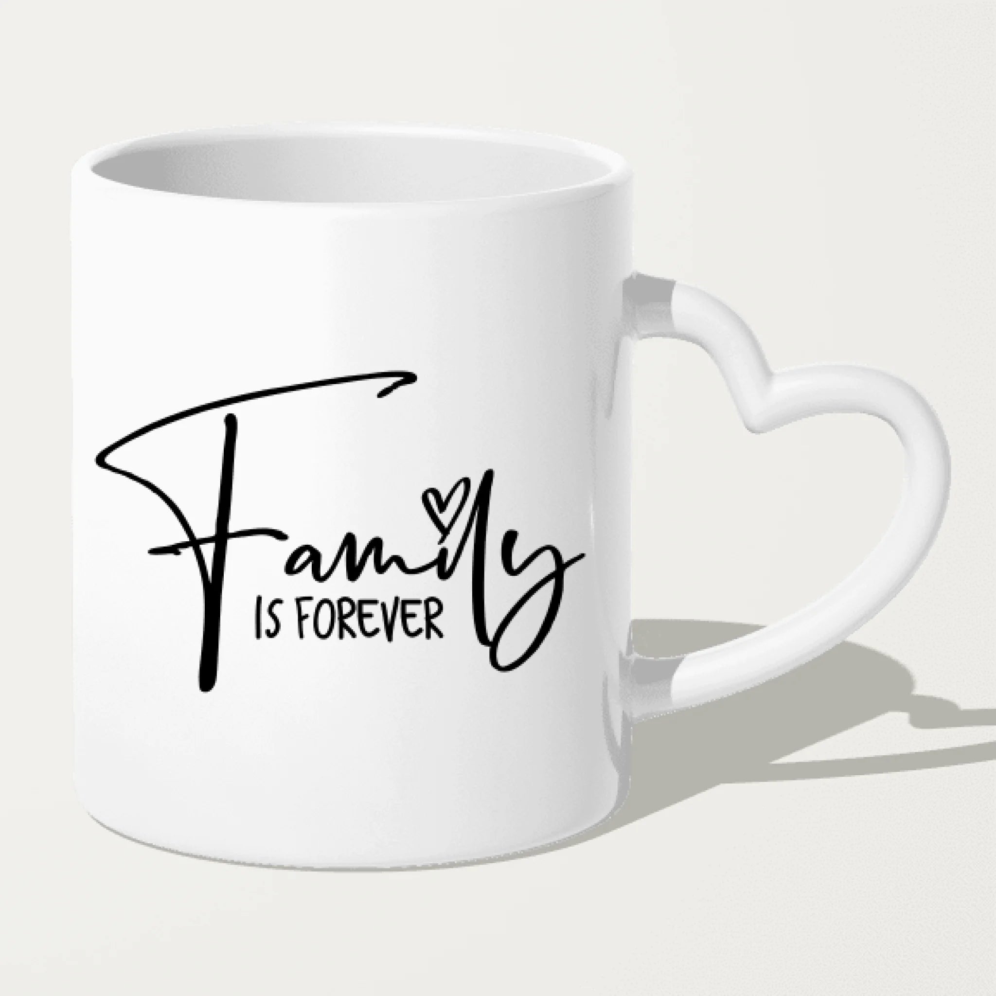 Personalisierte Tasse mit 1 Frau + 2 Kindern + 1 Hund