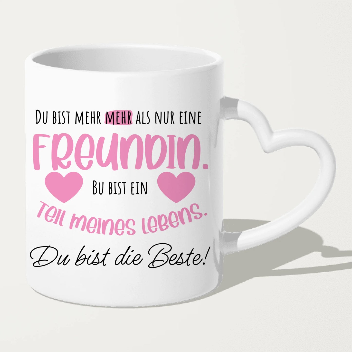 Personalisierte Tasse Beste Freundin (2 Freundinnen) - Herz mit Händen