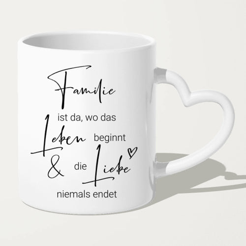 Personalisierte Tasse mit Familie + 2 Hund2 (1 Kind)