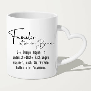 Personalisierte Tasse mit Familie + 1 Hund (1 Teenager)