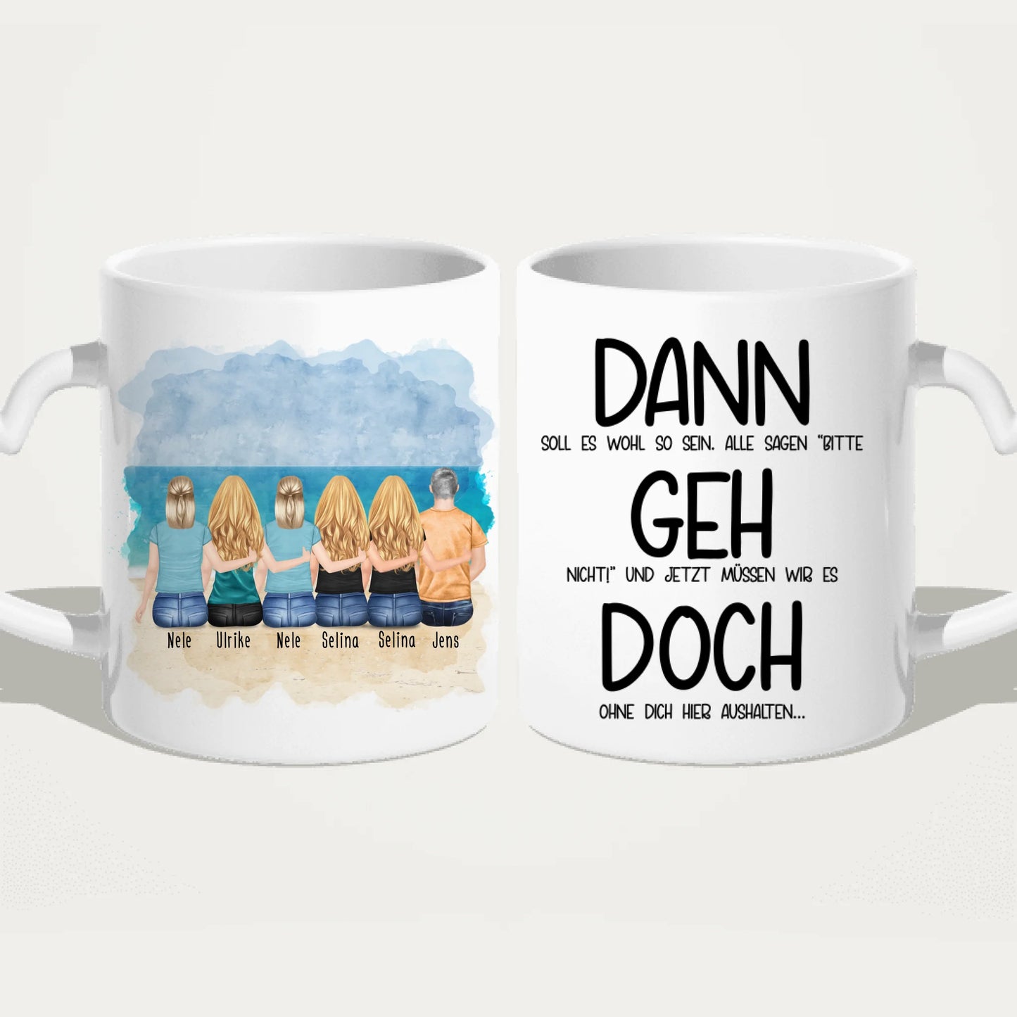 Personalisierte Tasse Kollegen (5 Frauen + 1 Mann) - Abschiedsgeschenk