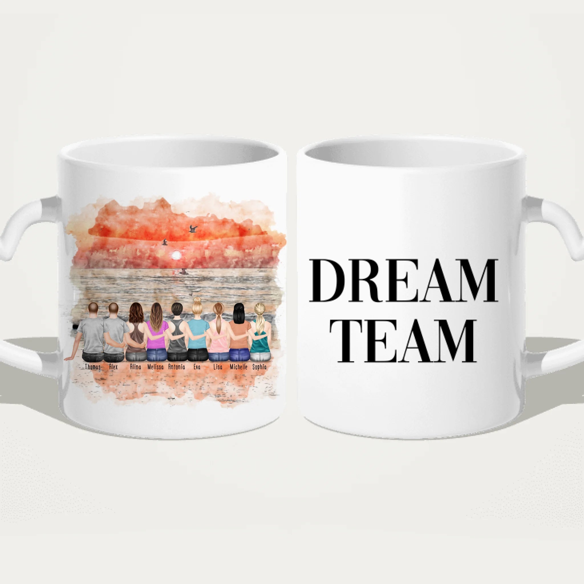 Personalisierte Tasse - Beste Freunde (7 Frauen + 2 Männer)
