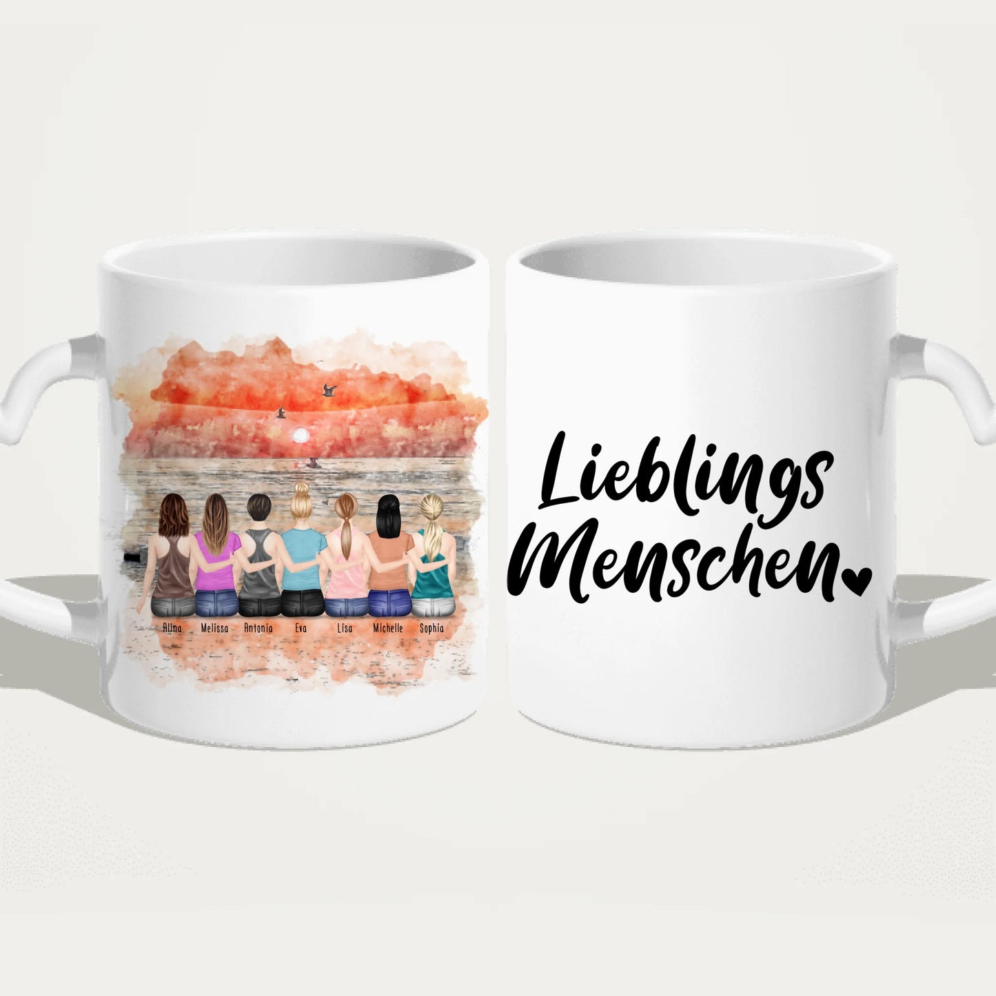 Personalisierte Tasse für Beste Freundinnen (7 Freundinnen)