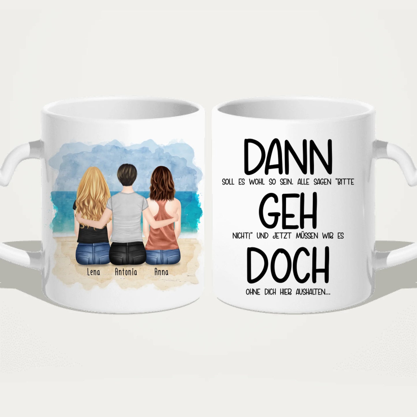 Personalisierte Tasse Kollegen (3 Frauen) - Abschiedsgeschenk