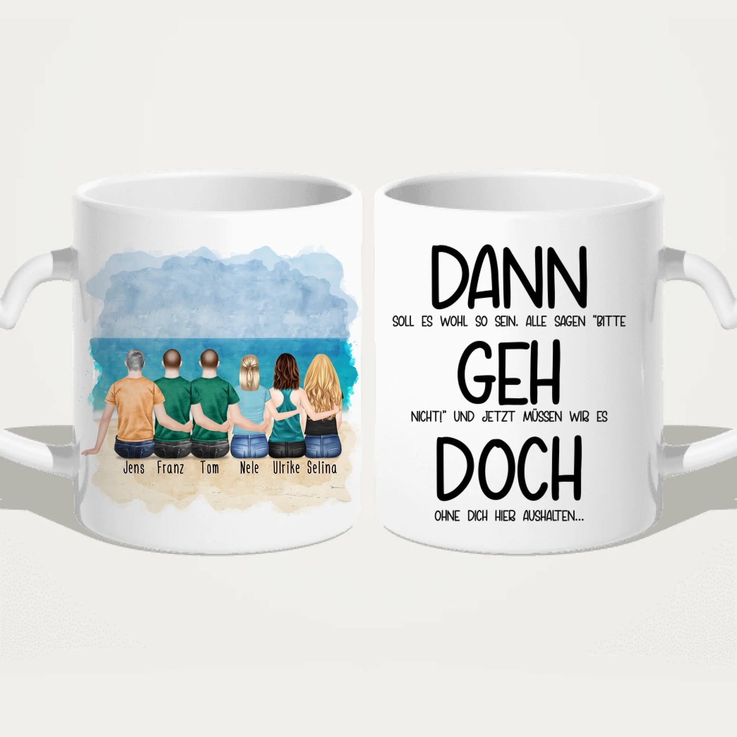 Personalisierte Tasse Kollegen (3 Frauen + 3 Männer) - Abschiedsgeschenk