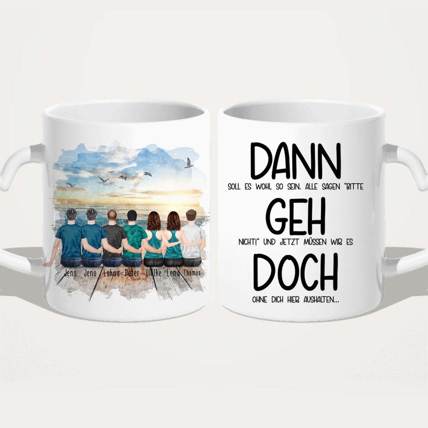 Personalisierte Tasse Kollegen (2 Frauen + 5 Männer) - Abschiedsgeschenk