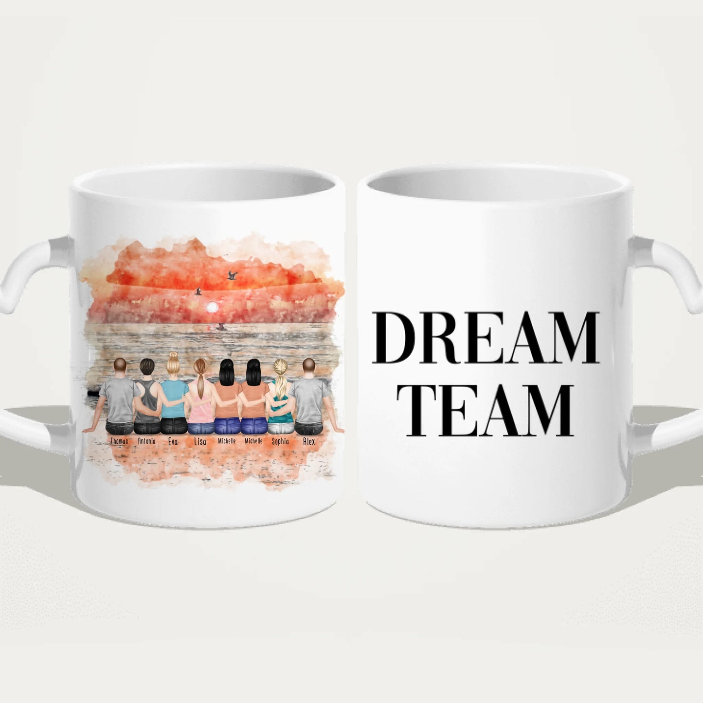 Personalisierte Tasse Beste Freunde (6 Frauen + 2 Männer)