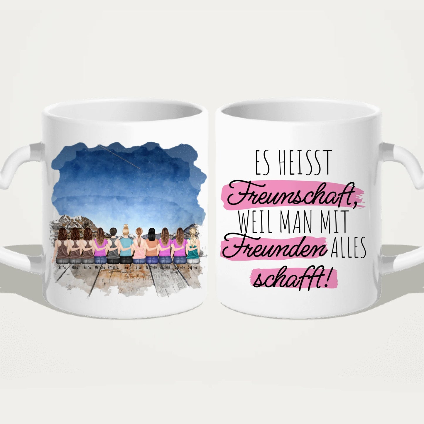 Personalisierte Tasse für Beste Freundinnen (11 Freundinnen)