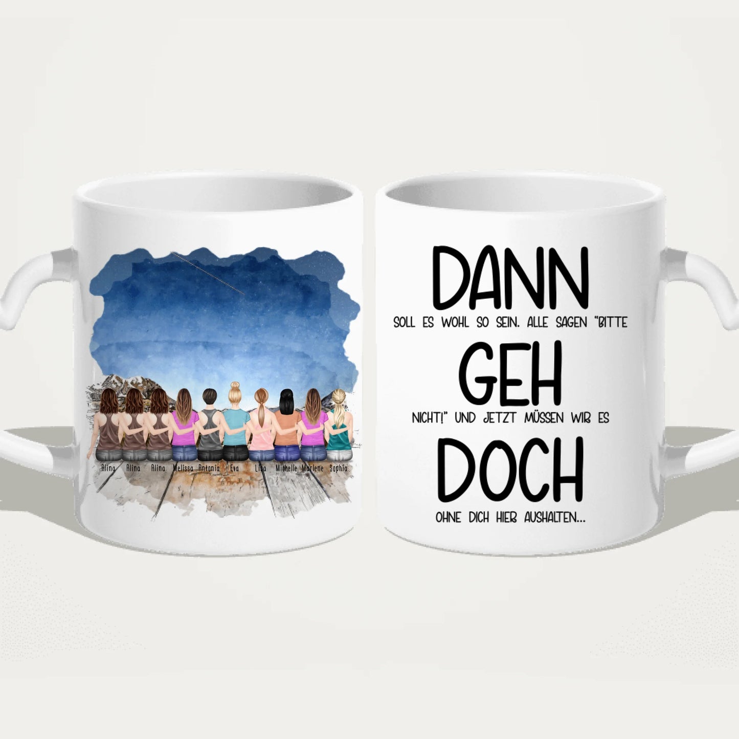 Personalisierte Tasse Kollegen (10 Frauen) - Abschiedsgeschenk