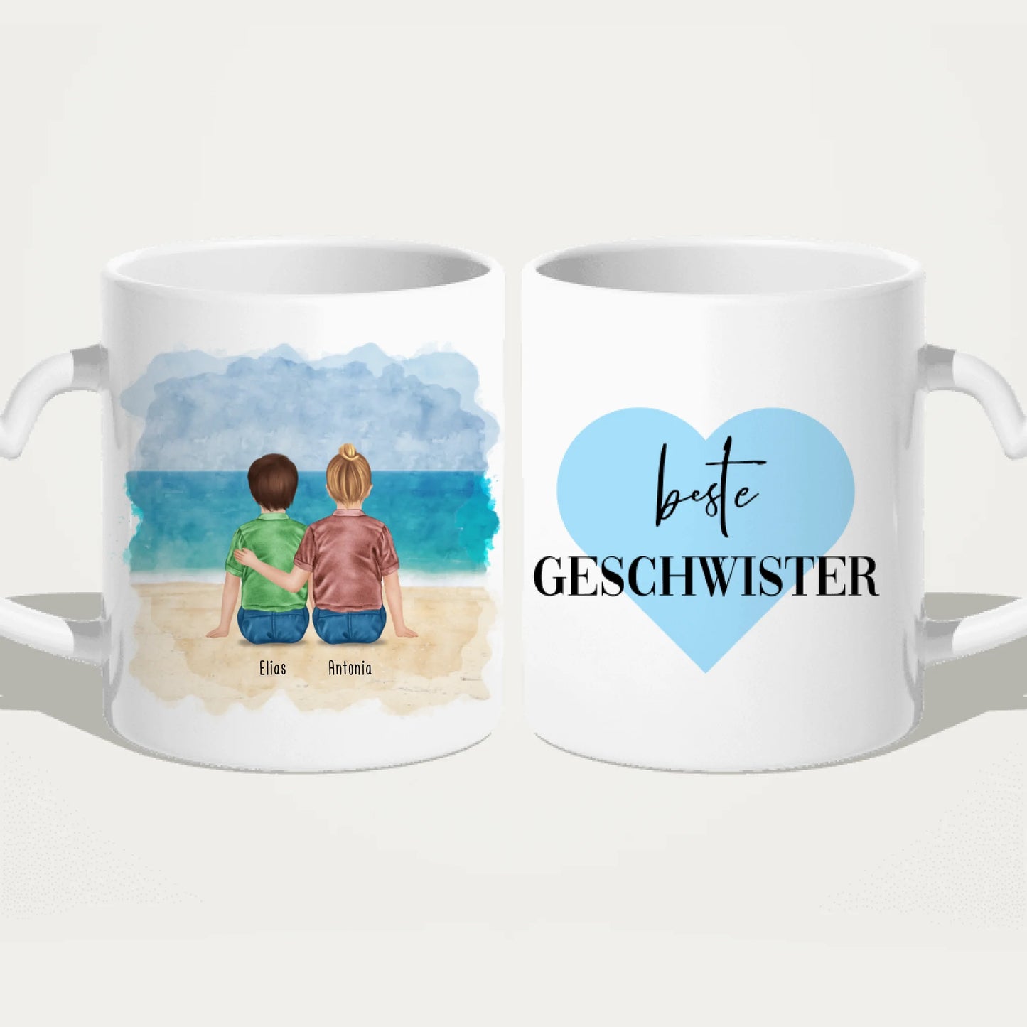 Personalisierte Tasse - Beste Geschwister (2 Kinder)